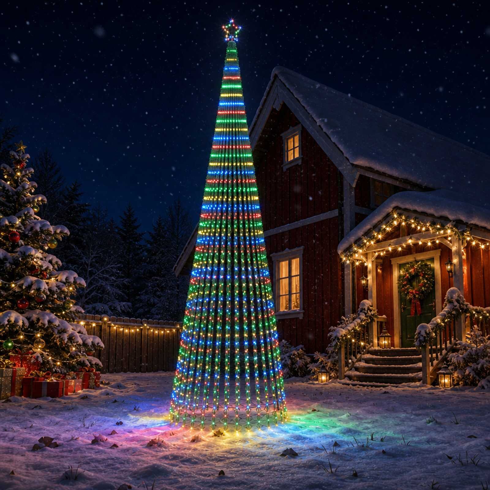 vidaXL LED Коледна Елха 500 см 1524 LED светодиода Многоцветен Стомана