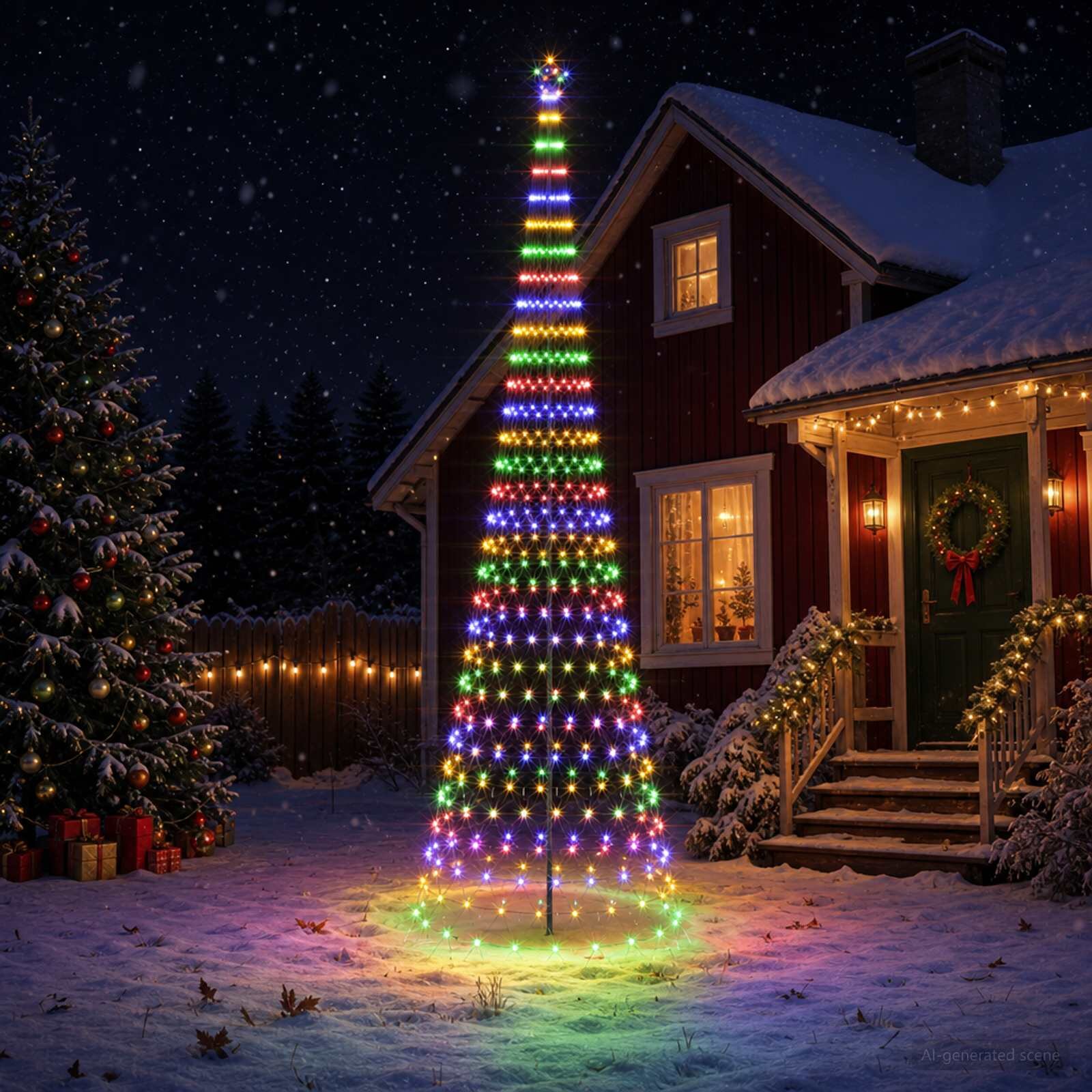 vidaXL LED Коледна Елха 500 см 550 LED светодиода Многоцветен Желязо