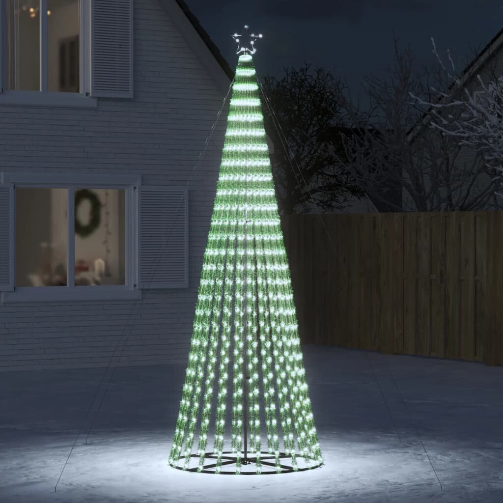 vidaXL LED коледна елха 688 LED студено бяло 300 см