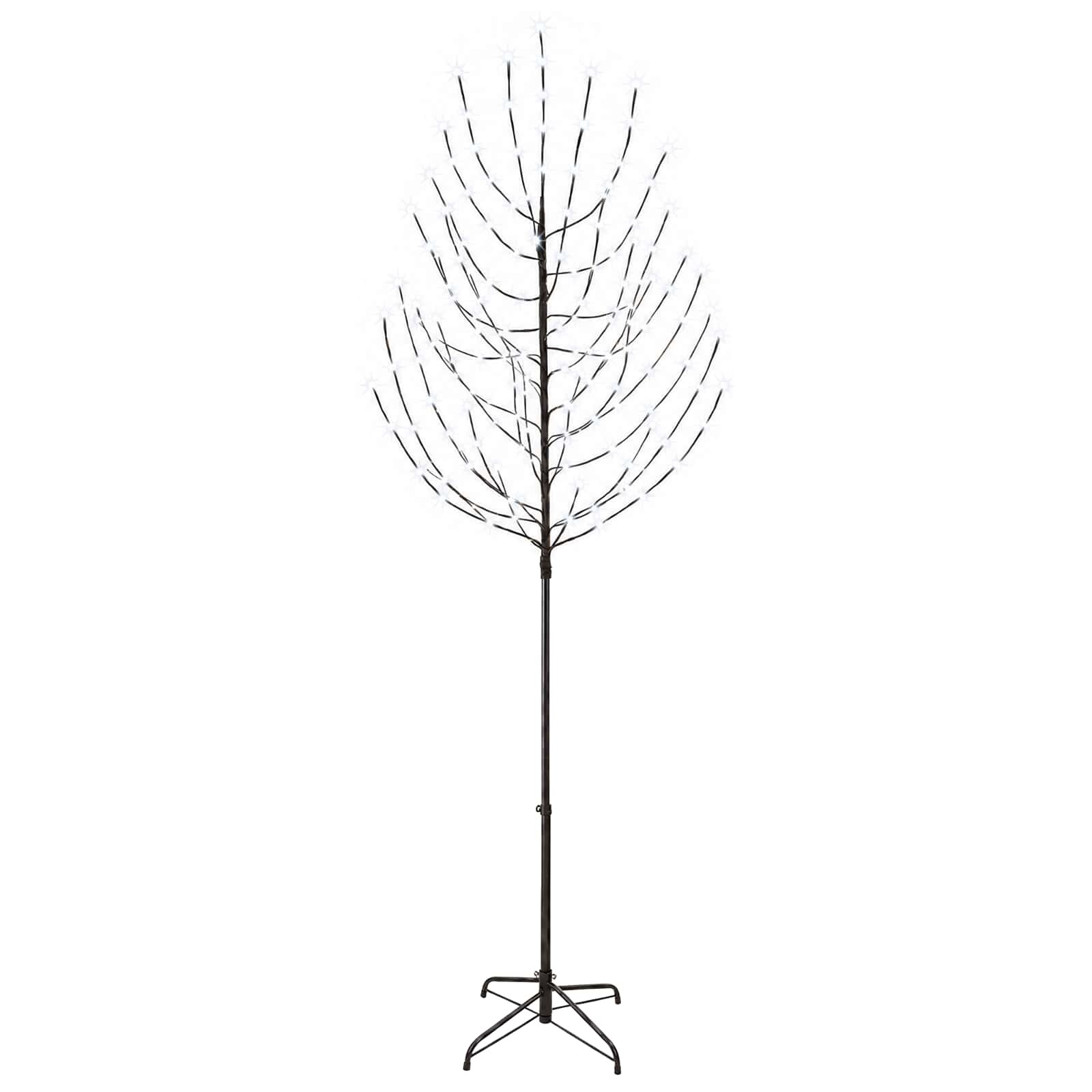 vidaXL LED Коледна Елха Черно 240 cm Стомана 220 LED светодиода