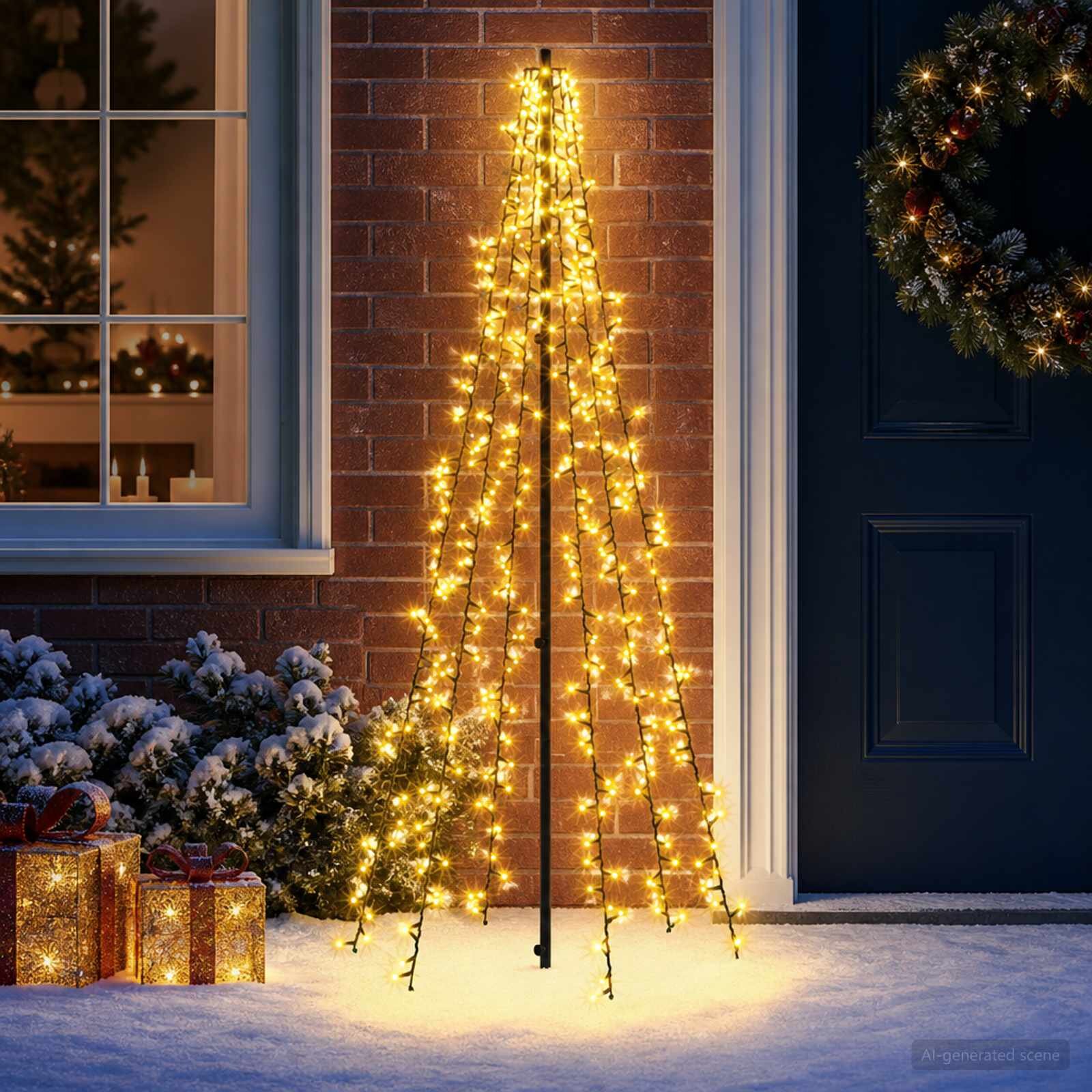 vidaXL LED Коледна Елха EKENAS 165 см 540 LED светодиода Топло бяло