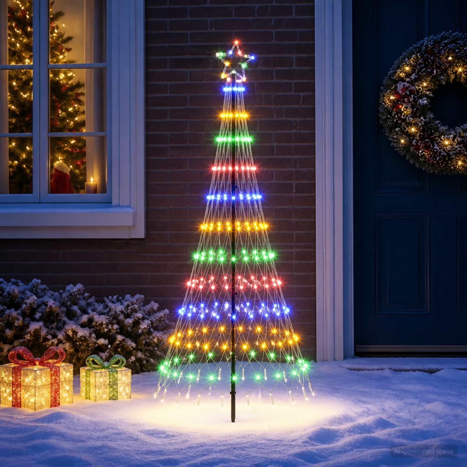 vidaXL LED Коледна Елха EKENAS 180 см 230 LED светодиода Многоцветен