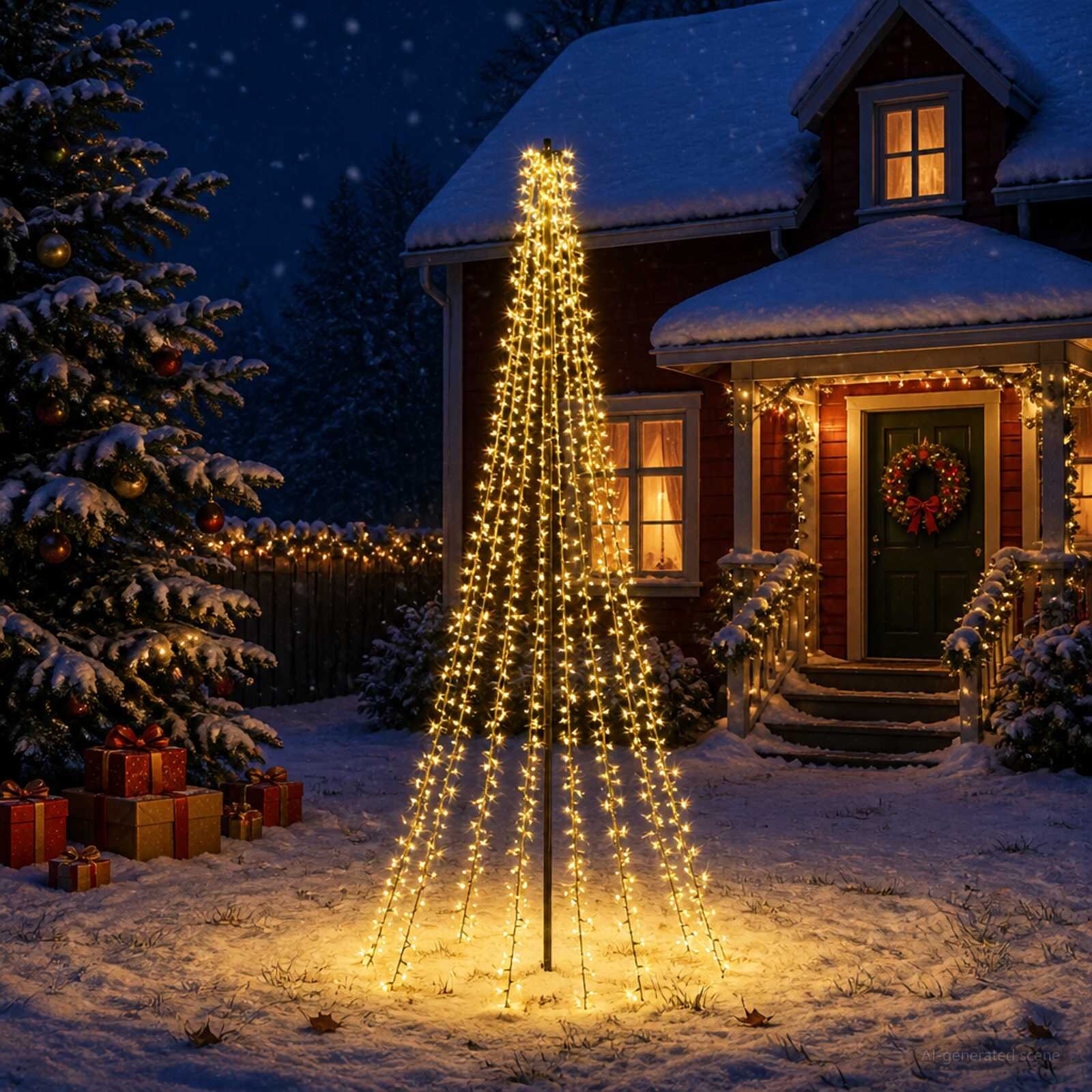 vidaXL LED Коледна Елха EKENAS 235 см 1000 LED светодиода Топло бяло