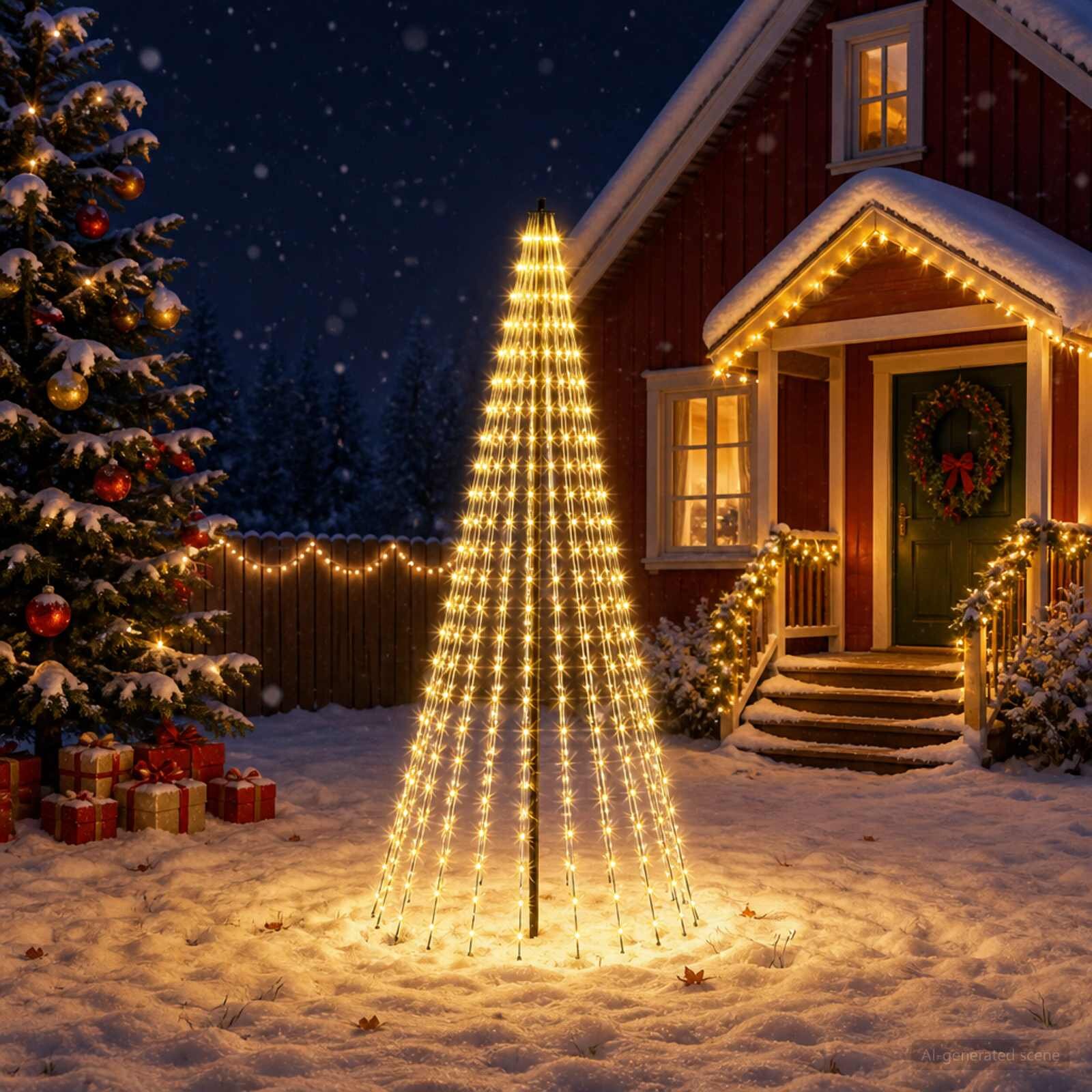 vidaXL LED Коледна Елха EKENAS 235 см 500 LED светодиода Топло бяло