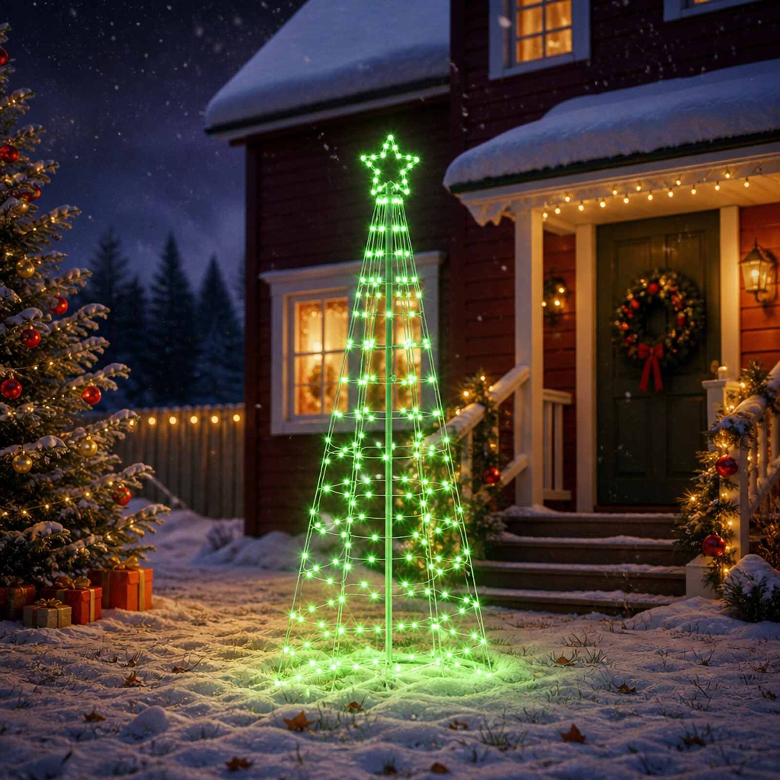 vidaXL LED Коледна Елха EKENAS 250 см 300 LED светодиода RGB Стомана