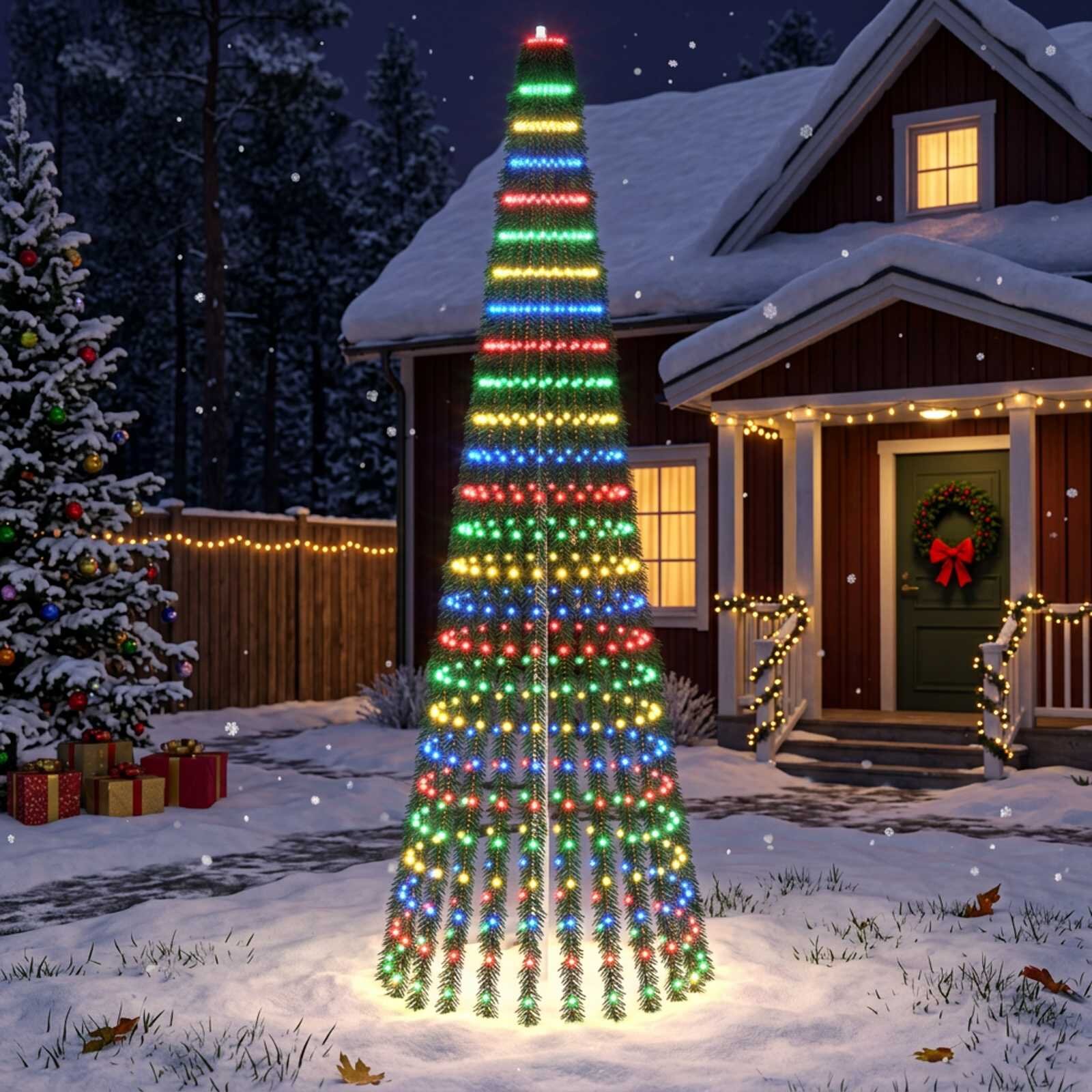 vidaXL LED Коледна Елха EKENAS 270 см 648 LED светодиода Многоцветен