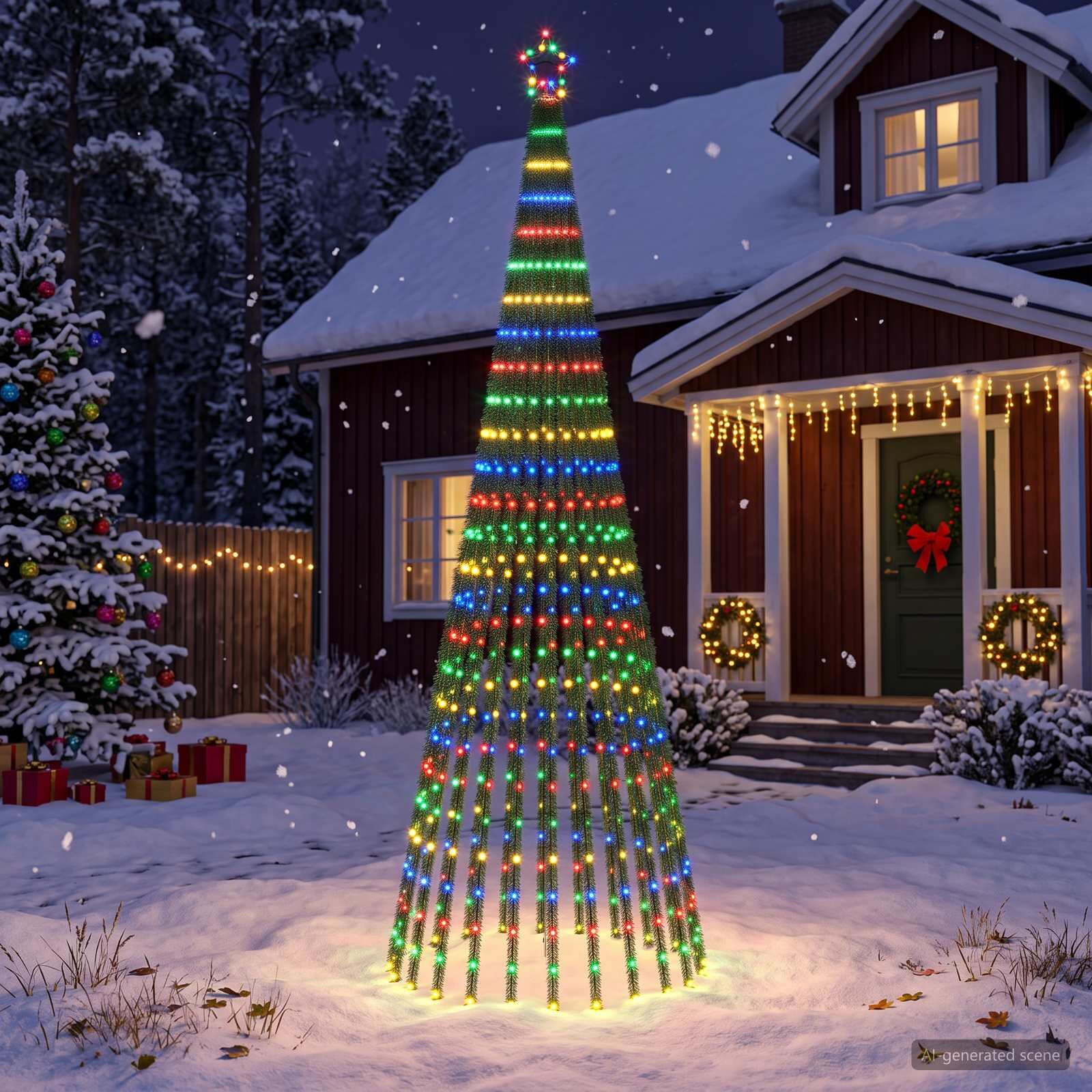 vidaXL LED Коледна Елха EKENAS 300 см 668 LED светодиода Многоцветен