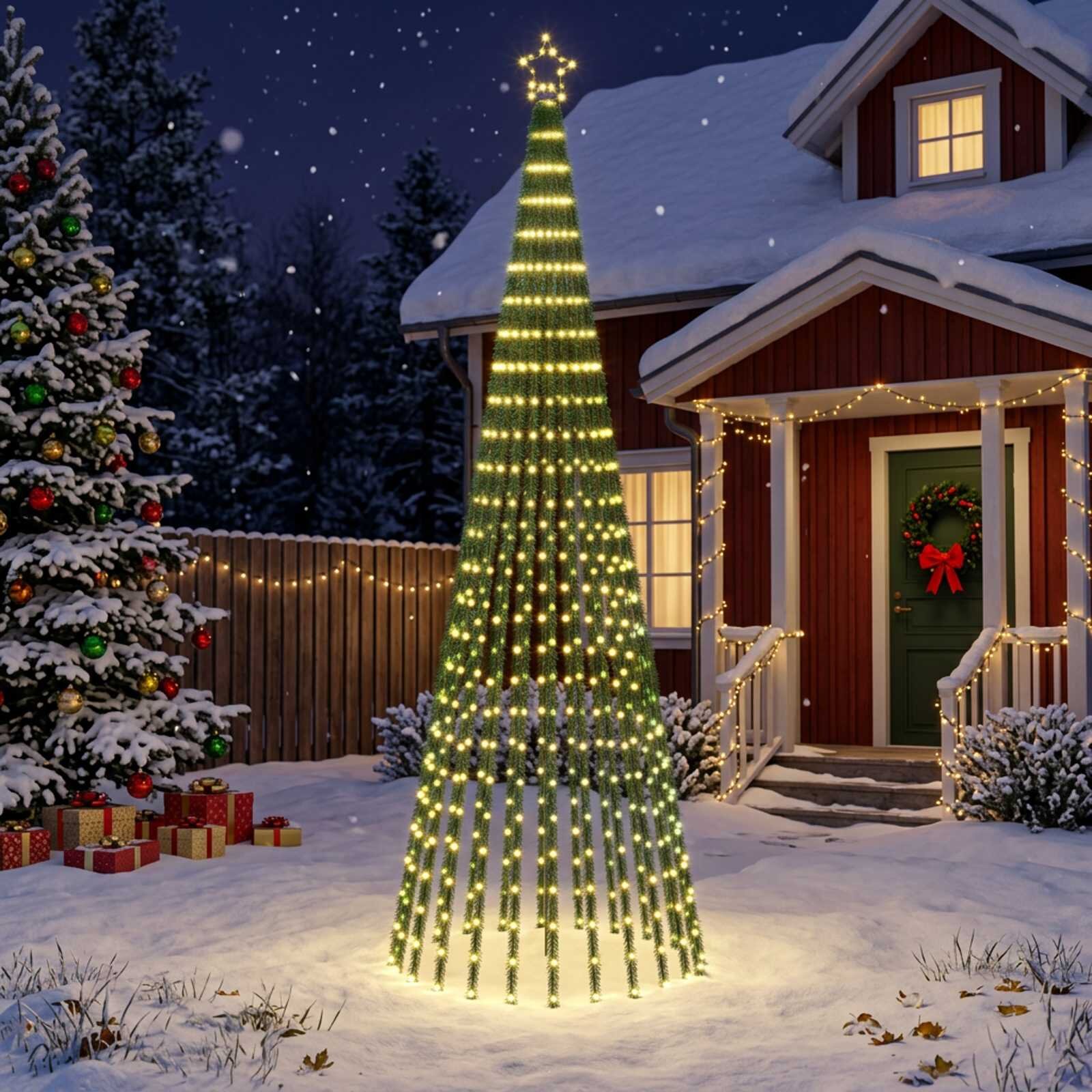 vidaXL LED Коледна Елха EKENAS 300 см 668 LED светодиода Топло бяло