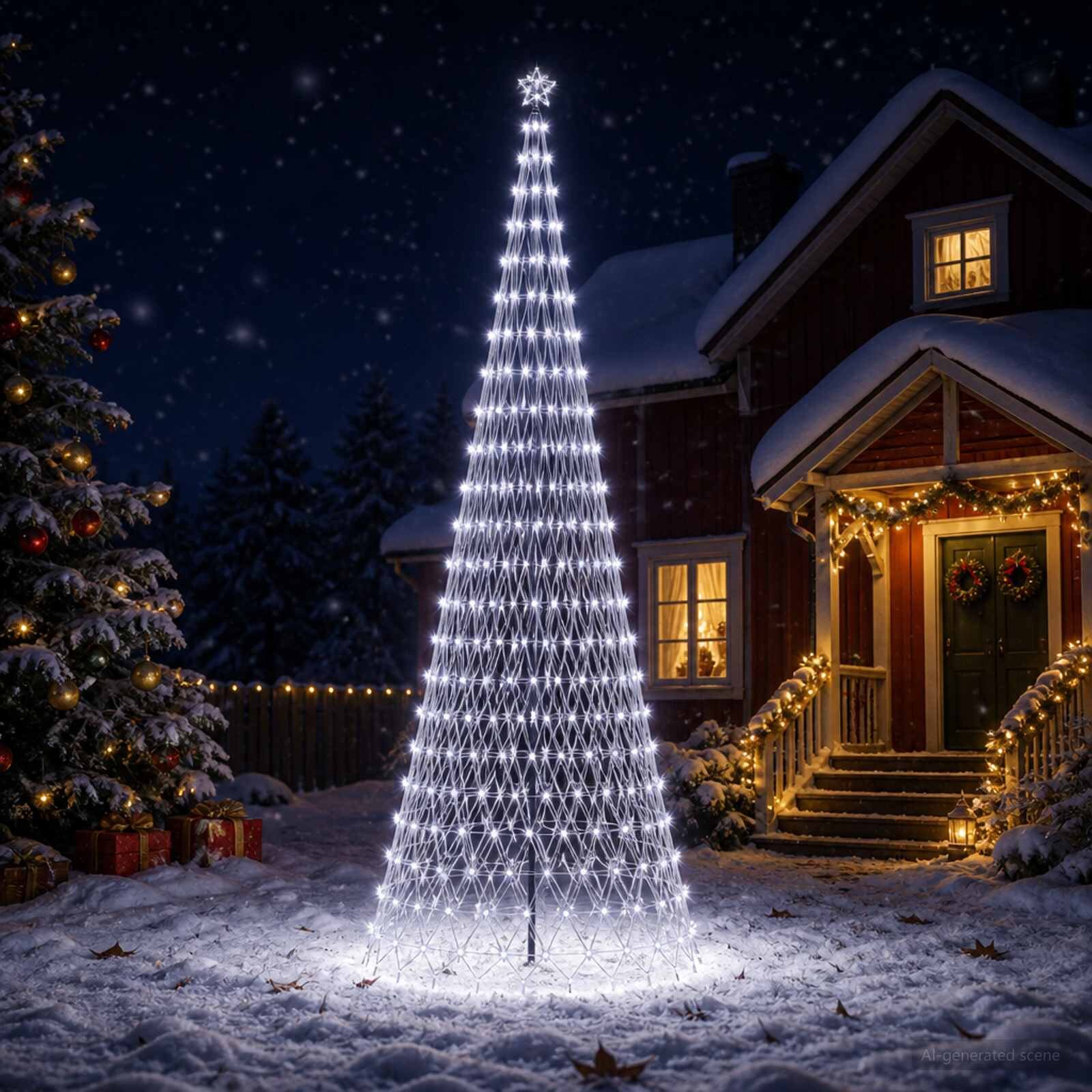vidaXL LED Коледна Елха EKENAS 400 см 450 LED светодиода Студено бяло