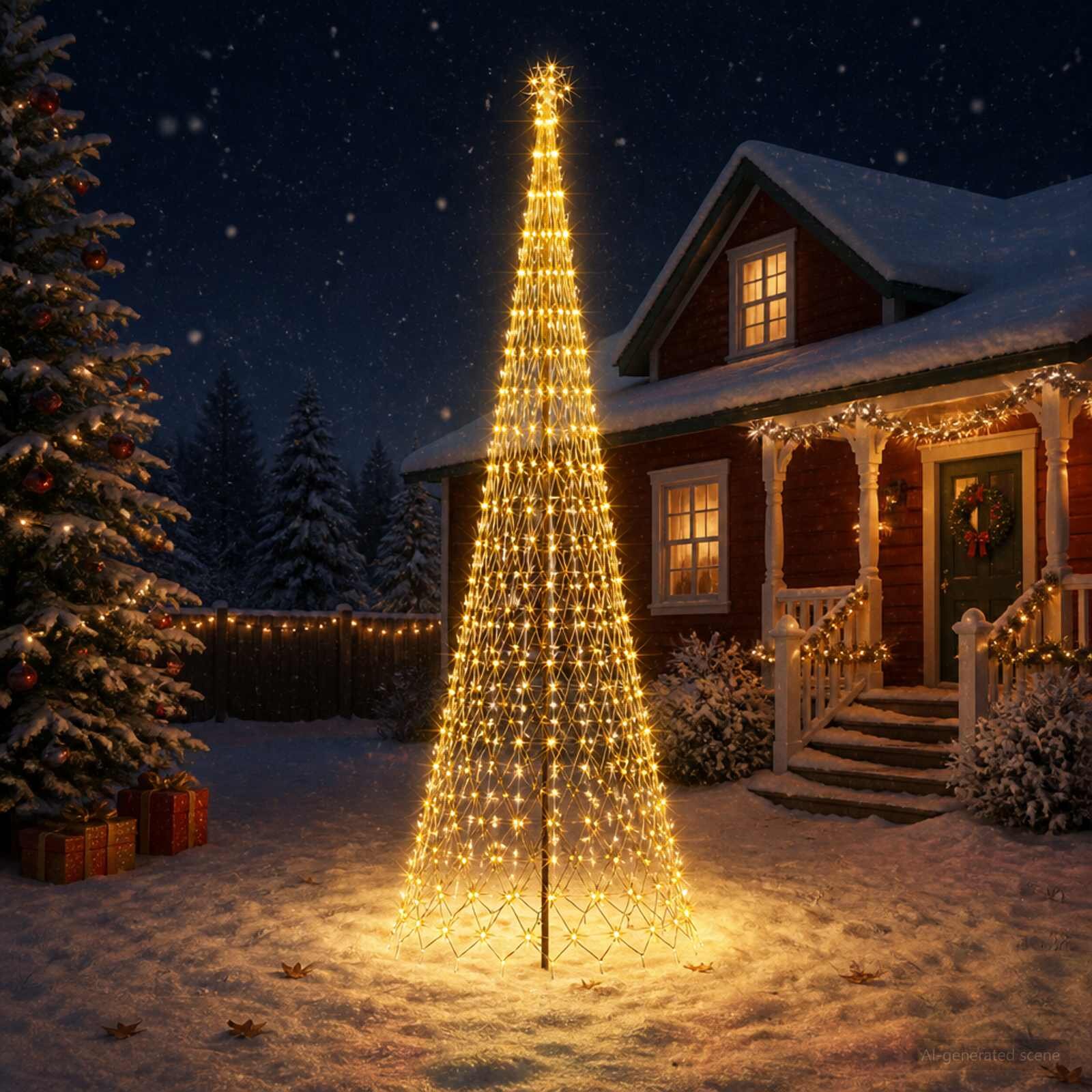 vidaXL LED Коледна Елха EKENAS 400 см 450 LED светодиода Топло бяло