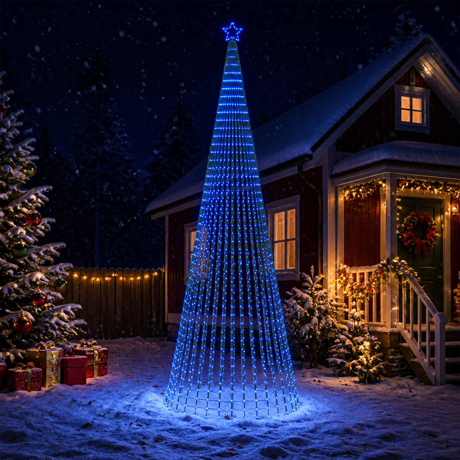 vidaXL LED Коледна Елха EKENAS 500 см 1524 LED светодиода Синьо