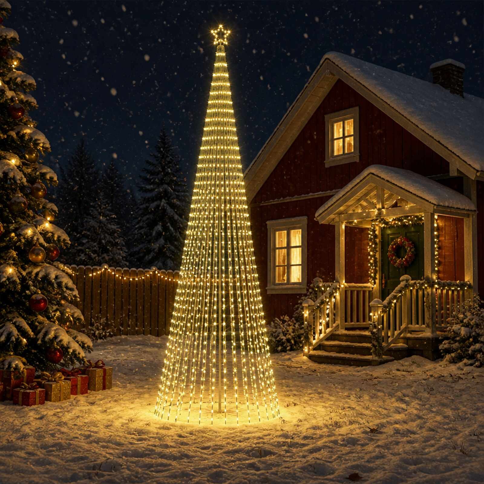 vidaXL LED Коледна Елха EKENAS 500 см 1524 LED светодиода Топло бяло