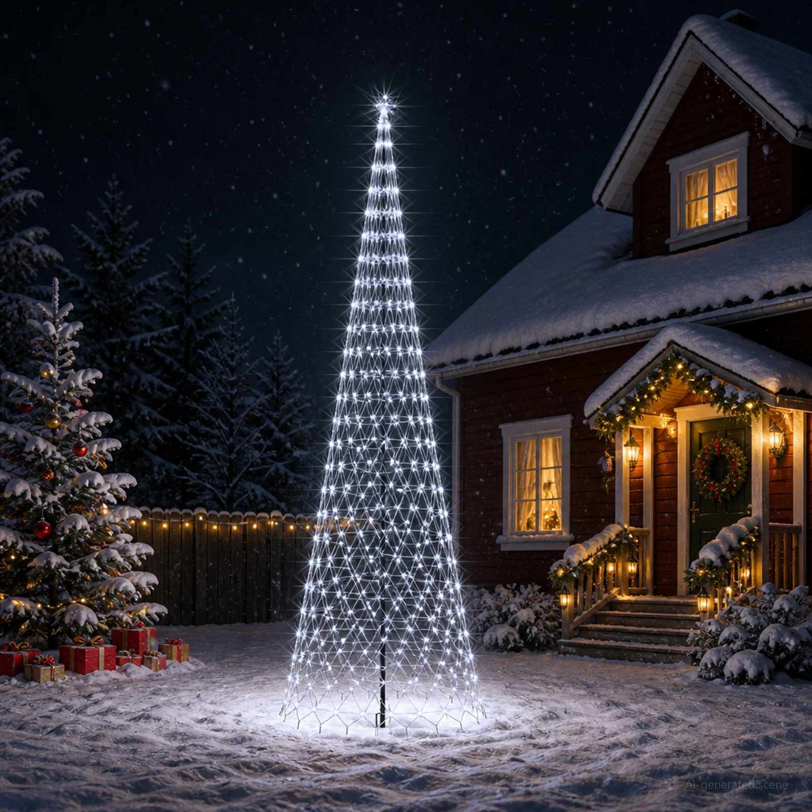 vidaXL LED Коледна Елха EKENAS 500 см 550 LED светодиода Студено бяло