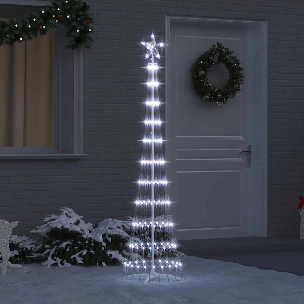 vidaXL LED Коледна Елха Хладно бяло 190 cm Метал