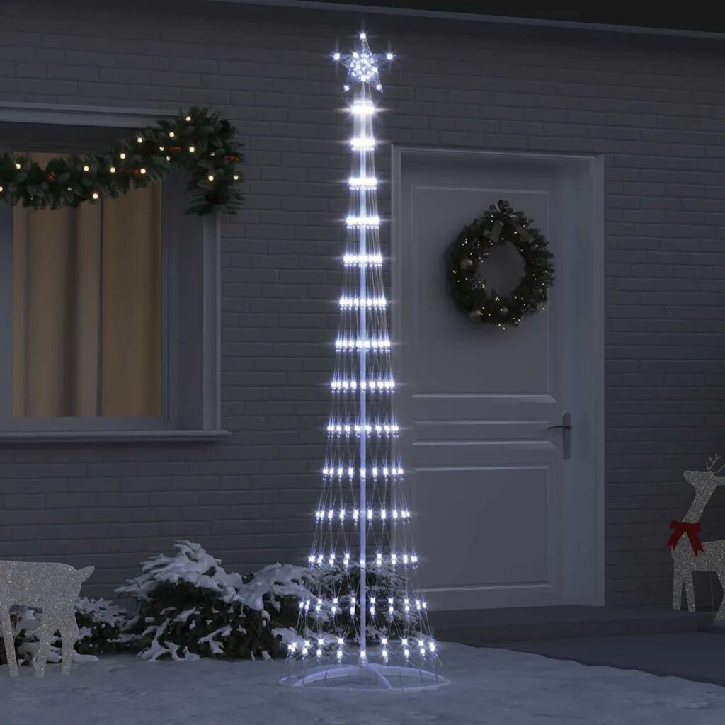 vidaXL LED Коледна Елха Хладно бяло 250 cm Метал