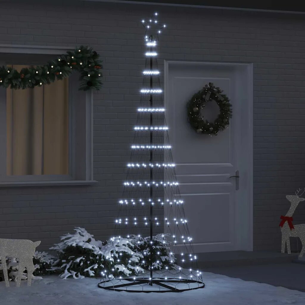 vidaXL LED Коледна Елха Хладно бяло 250 cm Метал