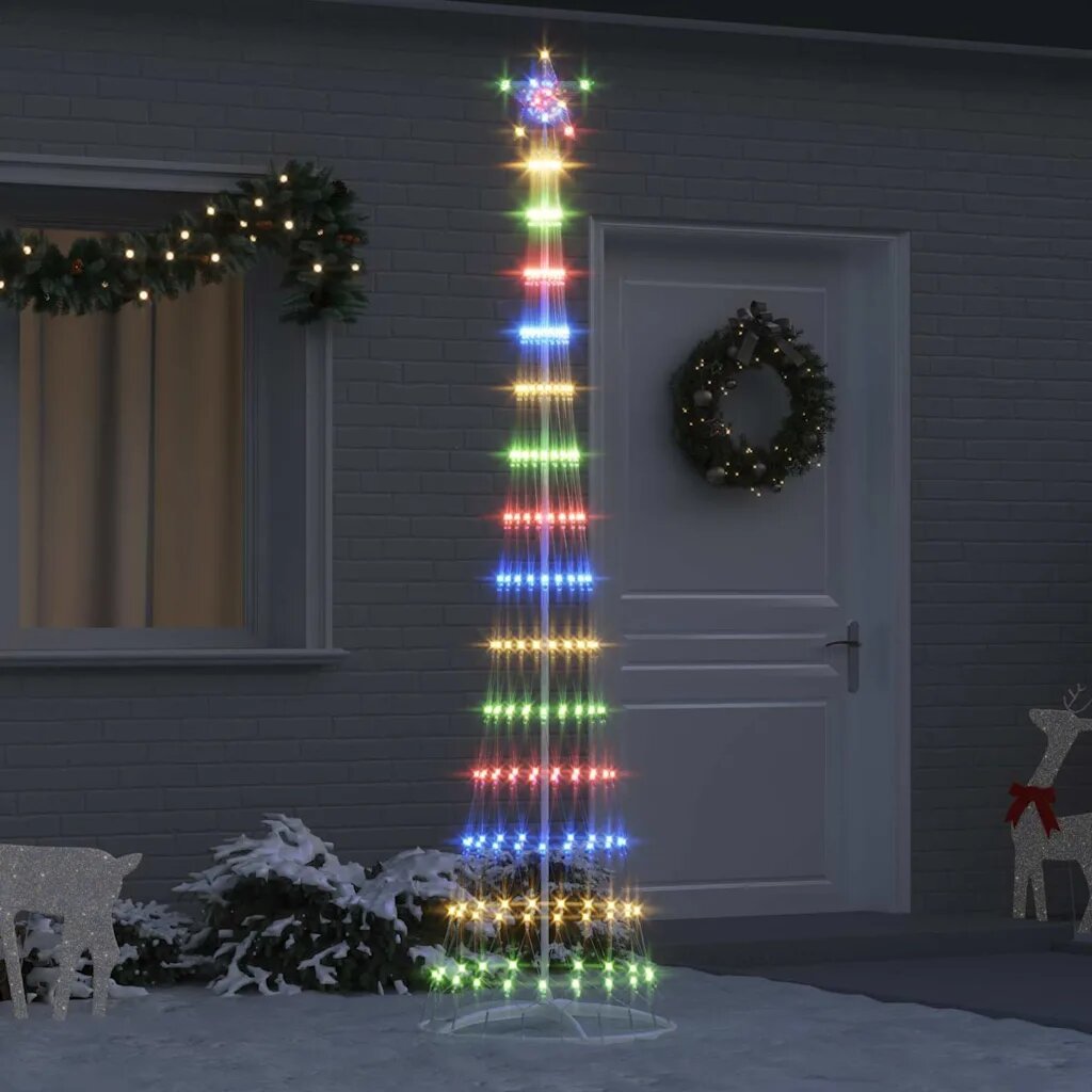 vidaXL LED Коледна Елха Многоцветен 250 cm Метал