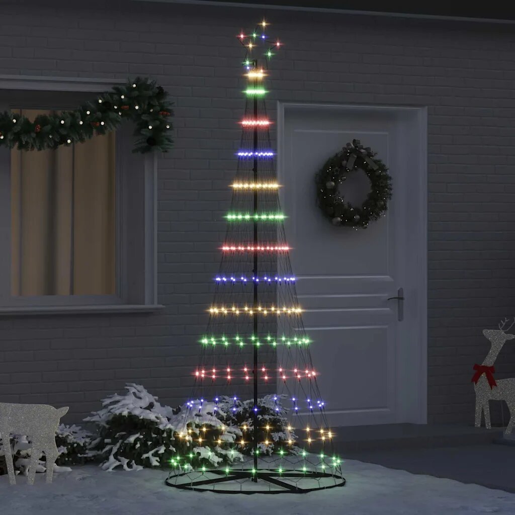 vidaXL LED Коледна Елха Многоцветен 250 cm Метал