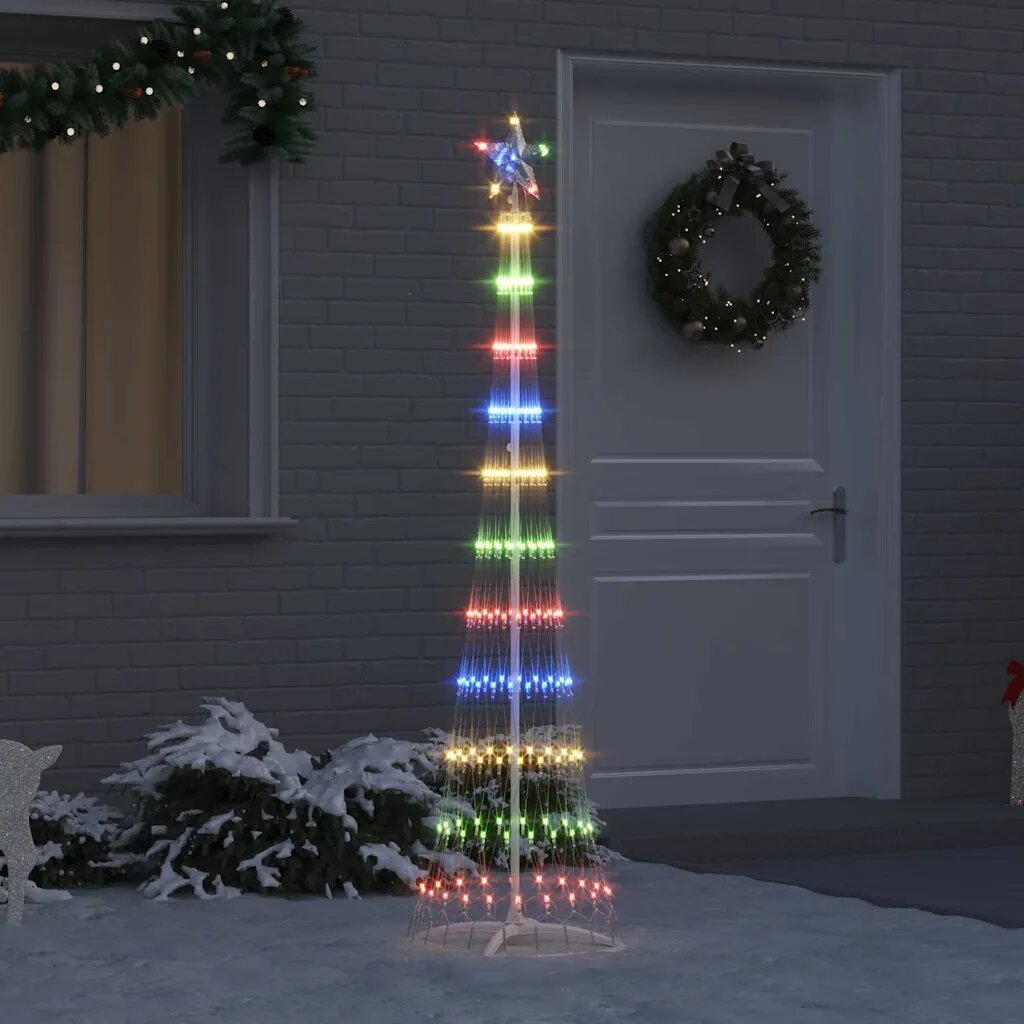 vidaXL LED Коледна Елха Многоцветен 51 х 51 х 190 см Метал