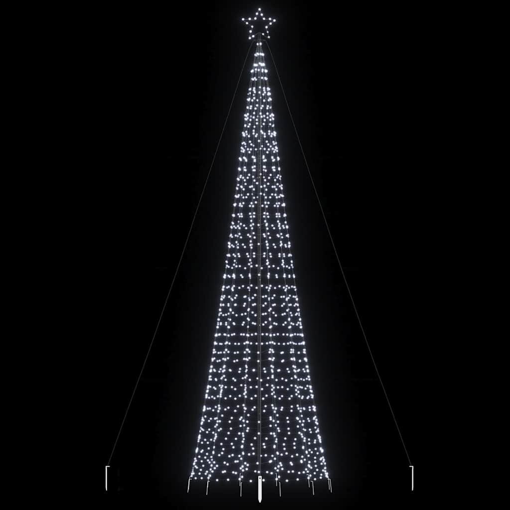 vidaXL LED коледна елха с шипове 1534 светодиода студено бяло 500 см