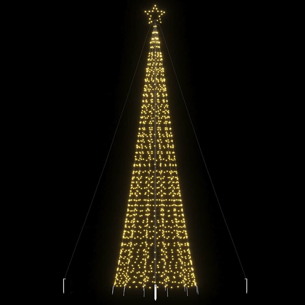 vidaXL LED коледна елха с шипове 1534 светодиода в топло бяло 500 см
