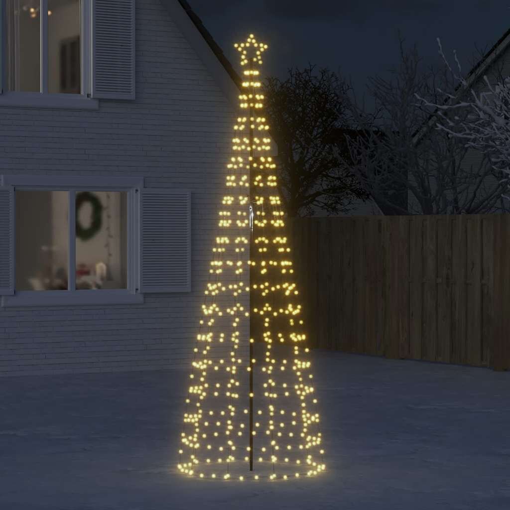 vidaXL LED коледна елха с шипове 570 LED топло бяло 300 см