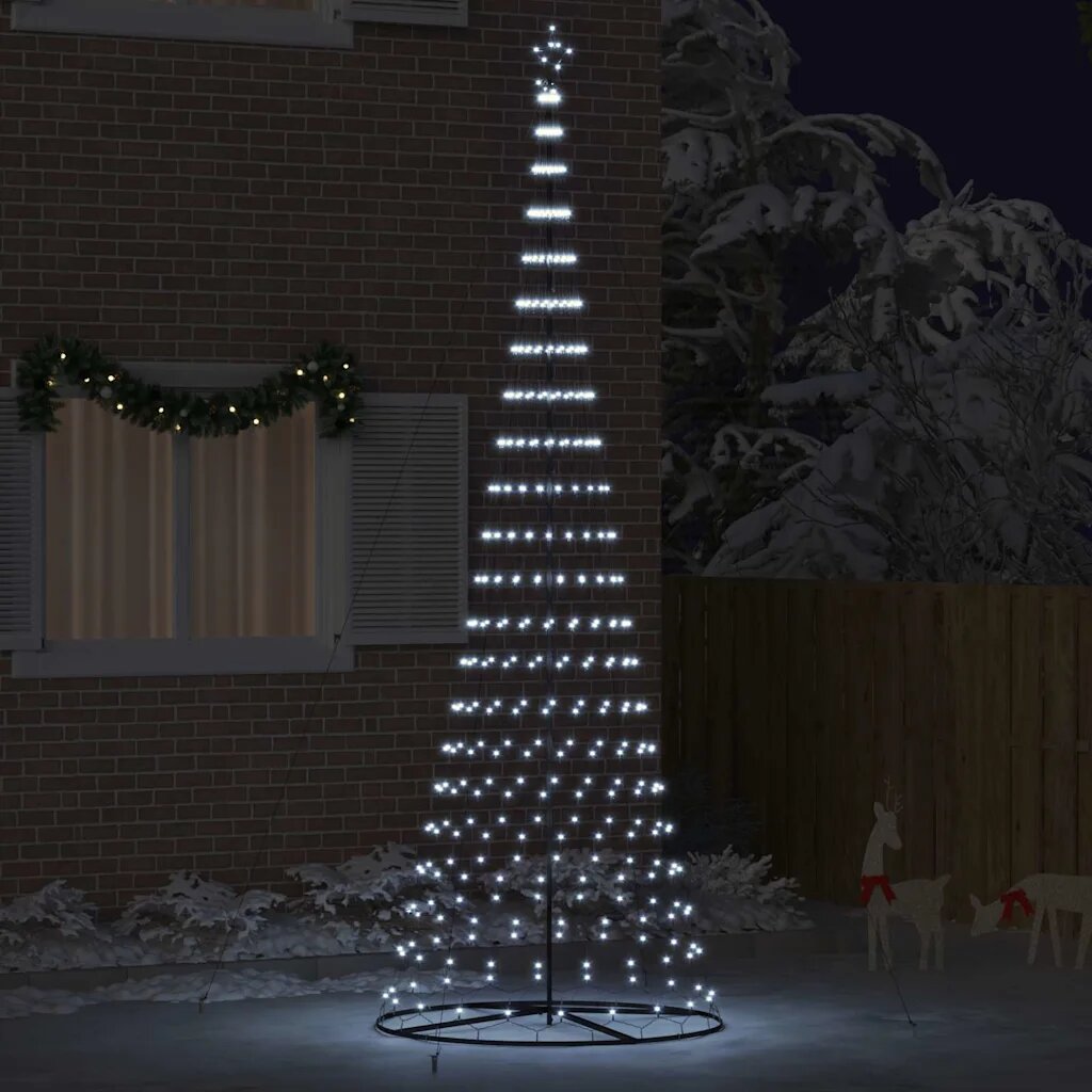 vidaXL LED Коледна Елха Студено бяло 400 cm Метал