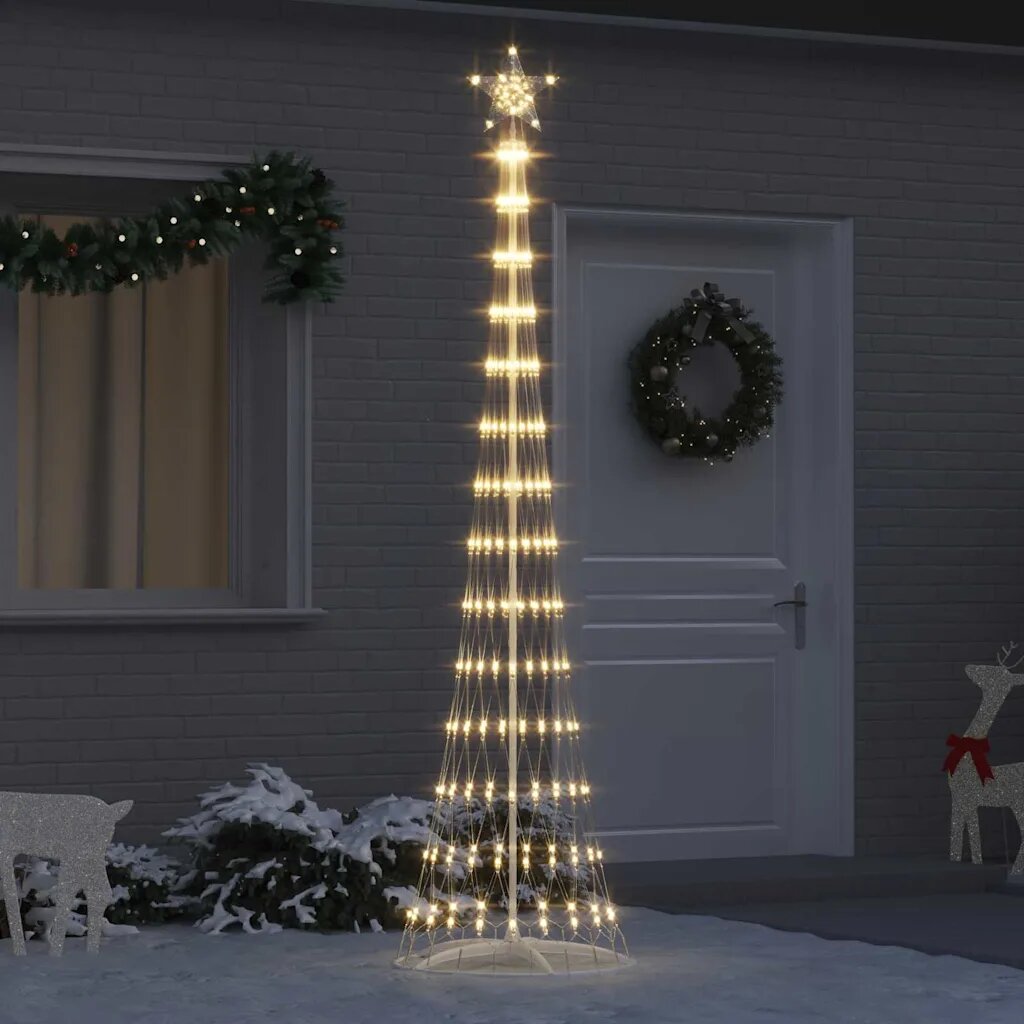 vidaXL LED Коледна Елха Топло бяло 250 cm Метал