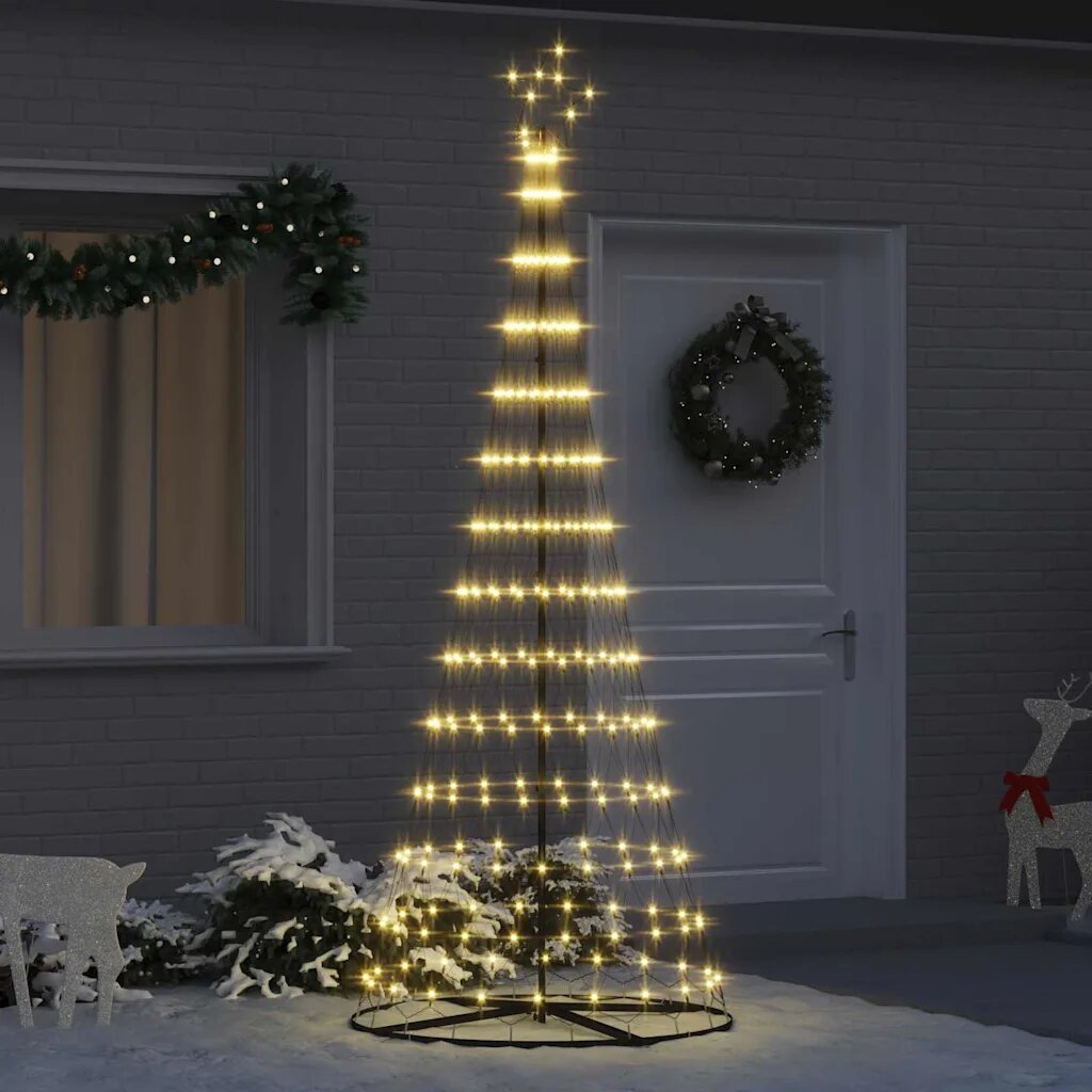 vidaXL LED Коледна Елха Топло бяло 250 cm Метал