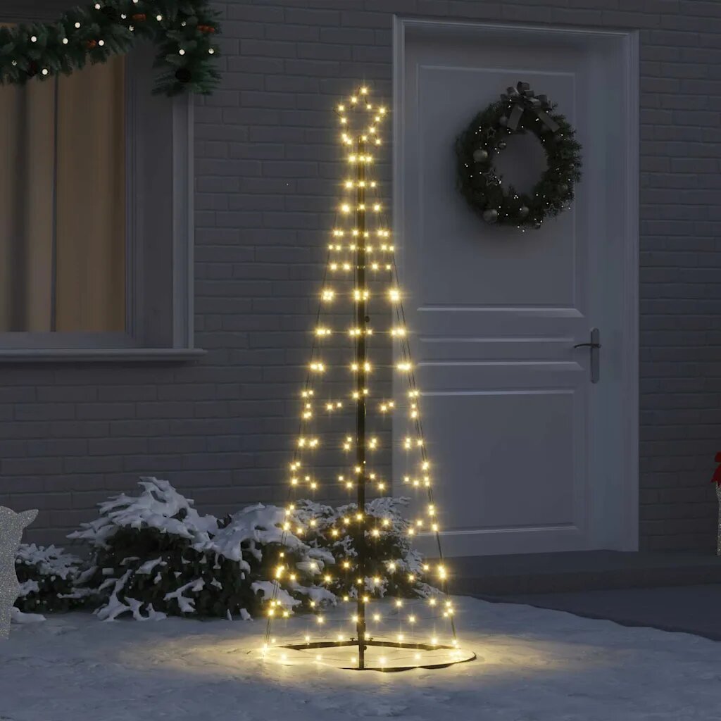 vidaXL LED Коледна Елха Топло бяло 250 cm Желязо