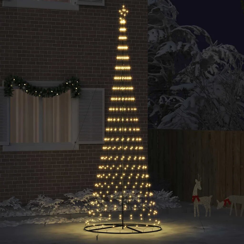 vidaXL LED Коледна Елха Топло бяло 400 cm Метал