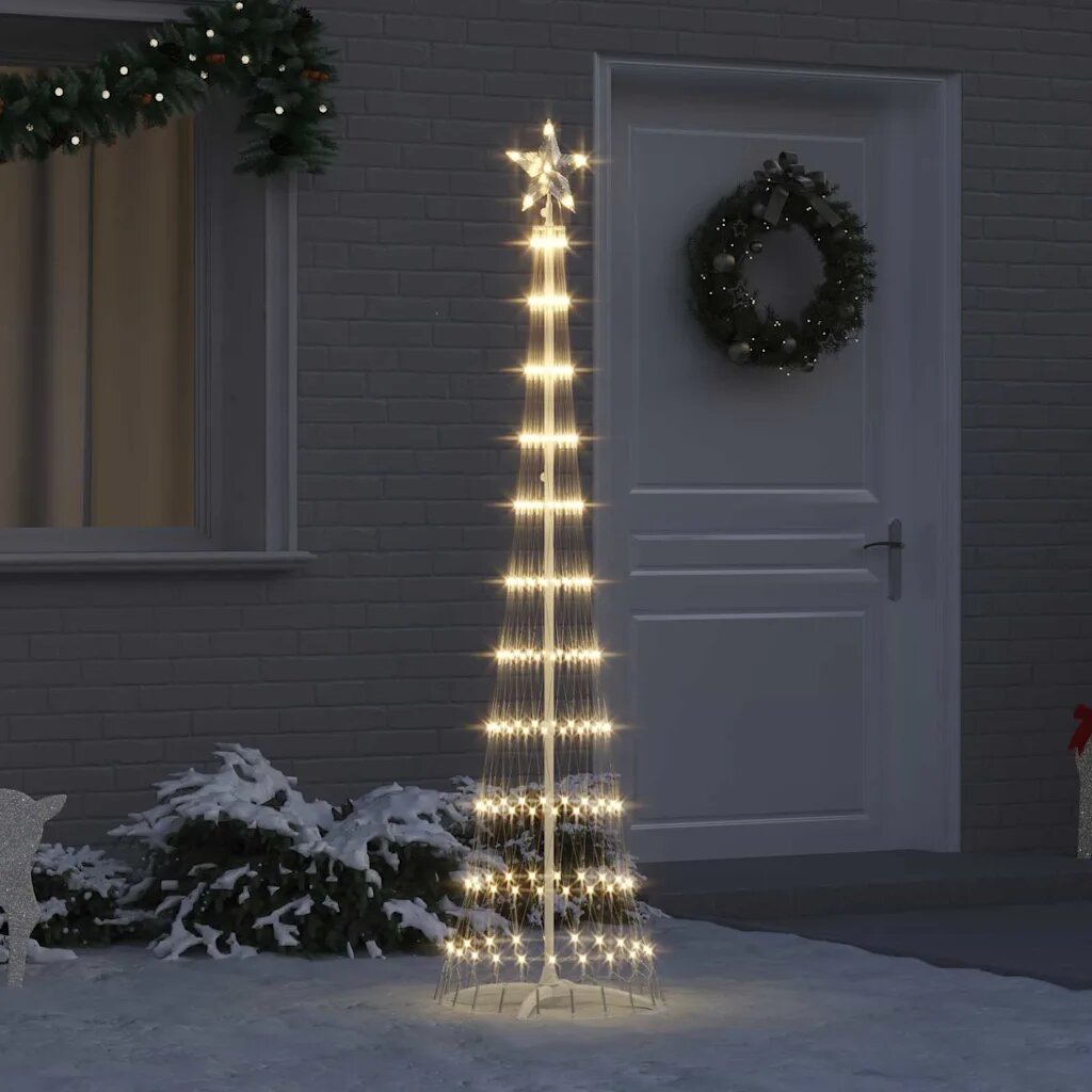 vidaXL LED Коледна Елха Топло бяло 51 х 51 х 190 см Метал