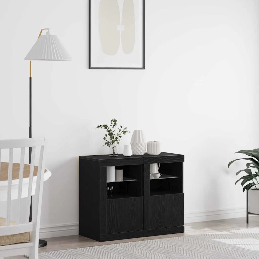 vidaXL LED конзолна маса 2 бр. 41 x 37 x 67 см Инженерна дървесина