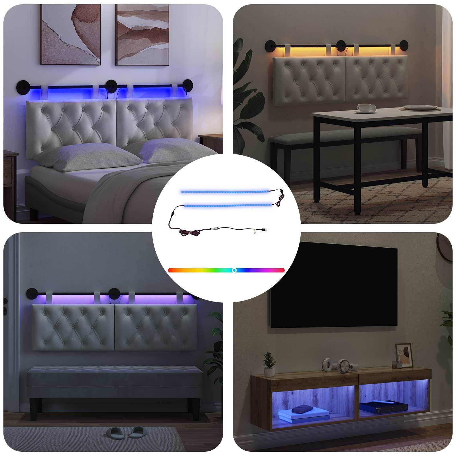 vidaXL LED лента 110 cm Многоцветен ПВЦ