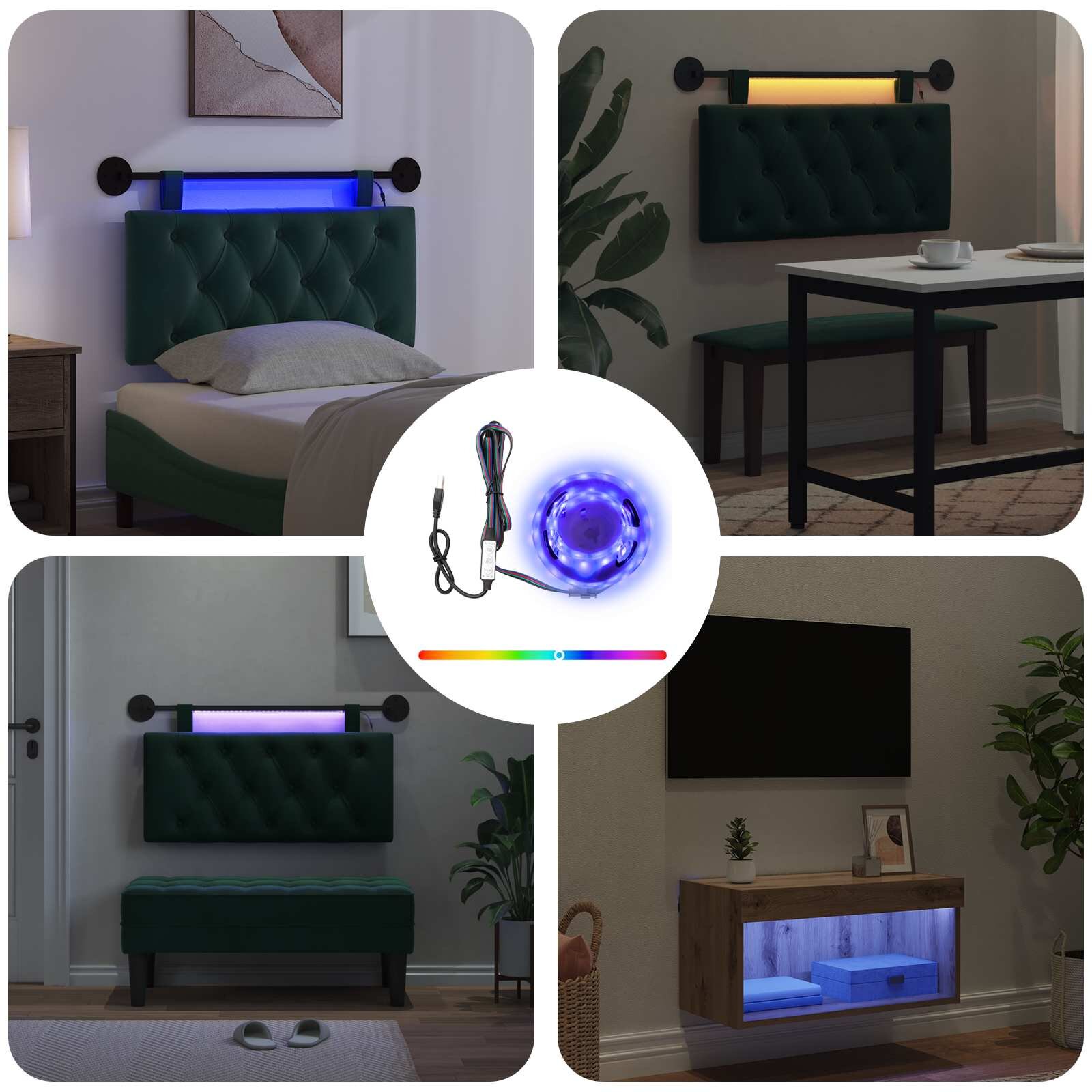 vidaXL LED лента 2 бр. Черно SMD5050