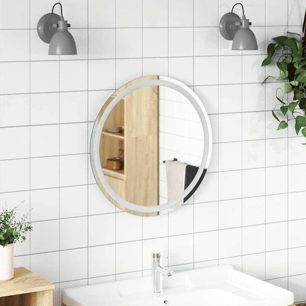 vidaXL LED огледало за баня 60 см кръгло