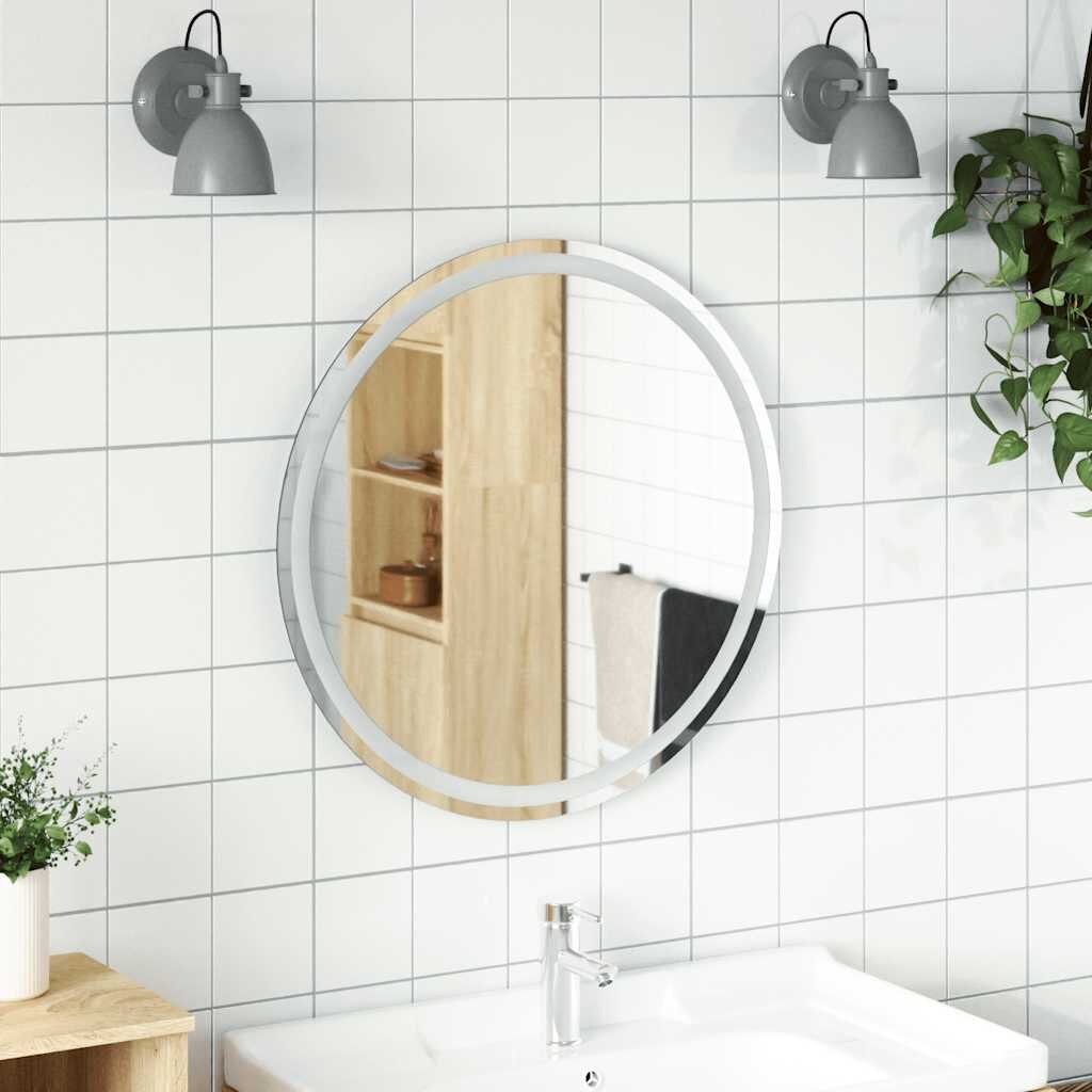 vidaXL LED огледало за баня 70 см кръгло