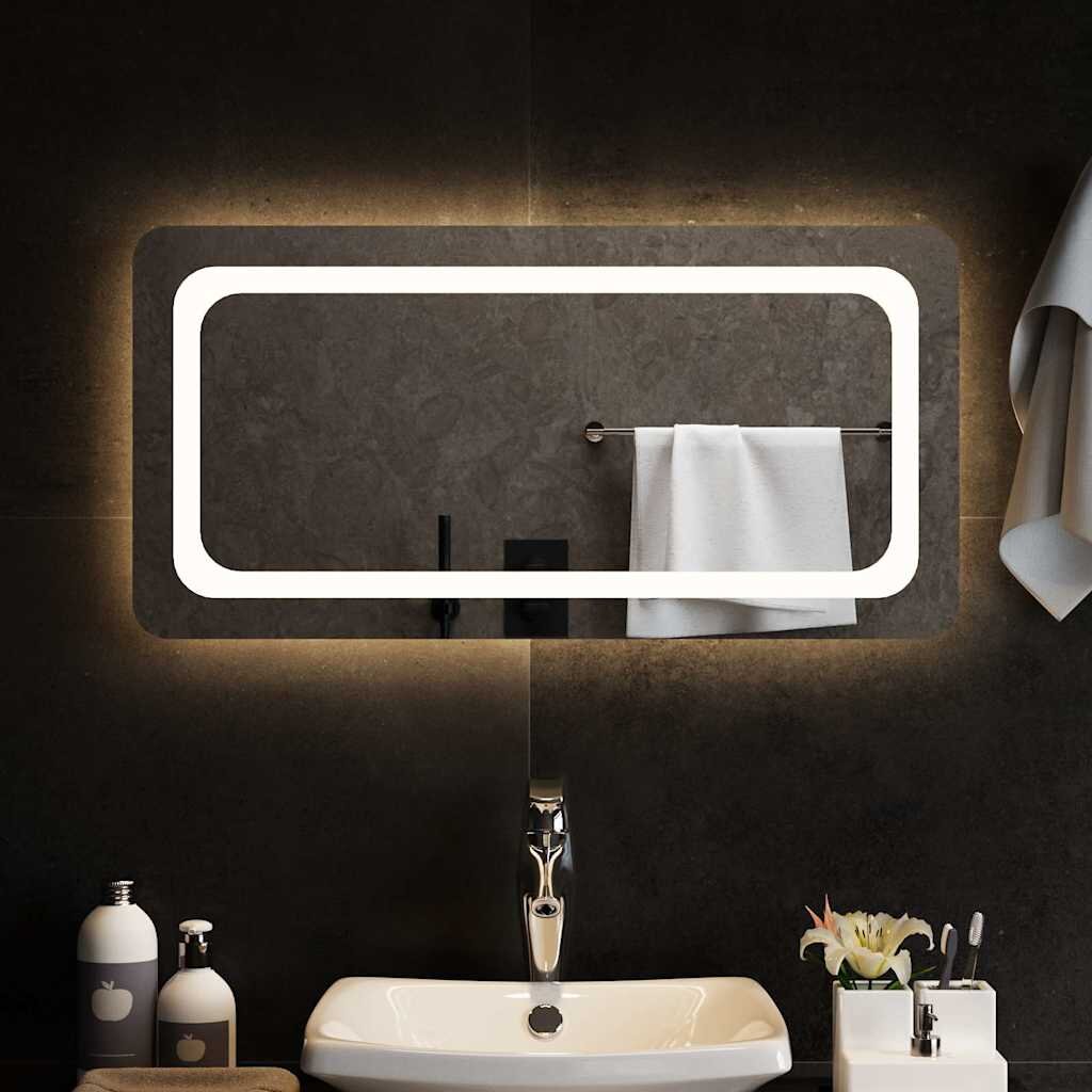 vidaXL LED огледало за баня 80x40 см