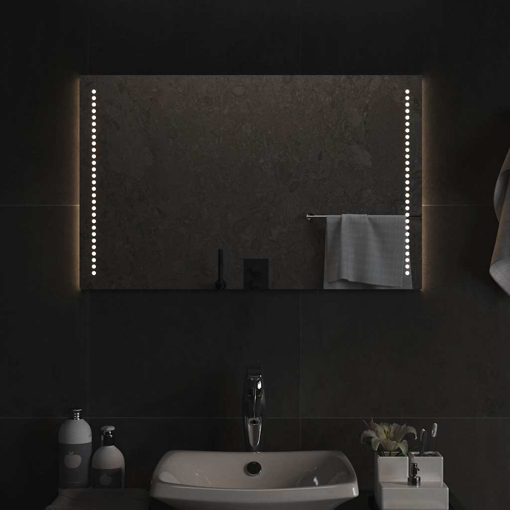 vidaXL LED огледало за баня 80x50 см