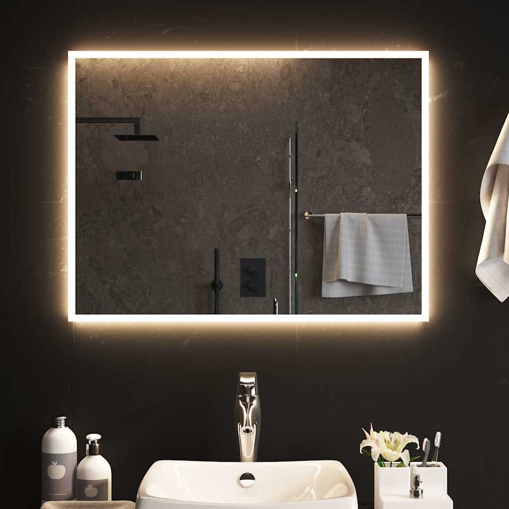 vidaXL LED огледало за баня 80x60 см