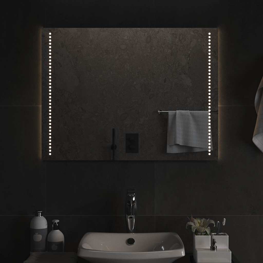 vidaXL LED огледало за баня 80x60 см