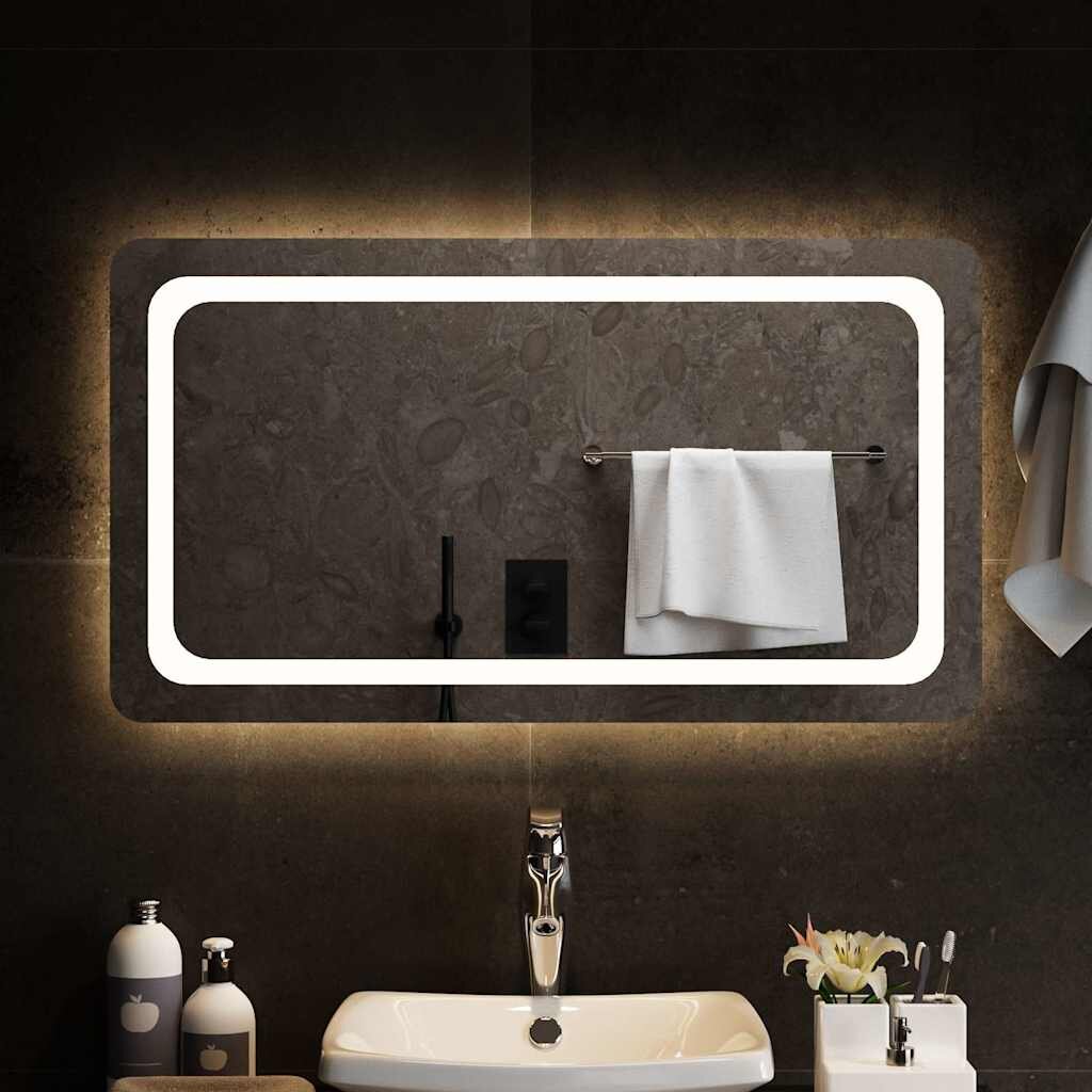vidaXL LED огледало за баня 90x50 см