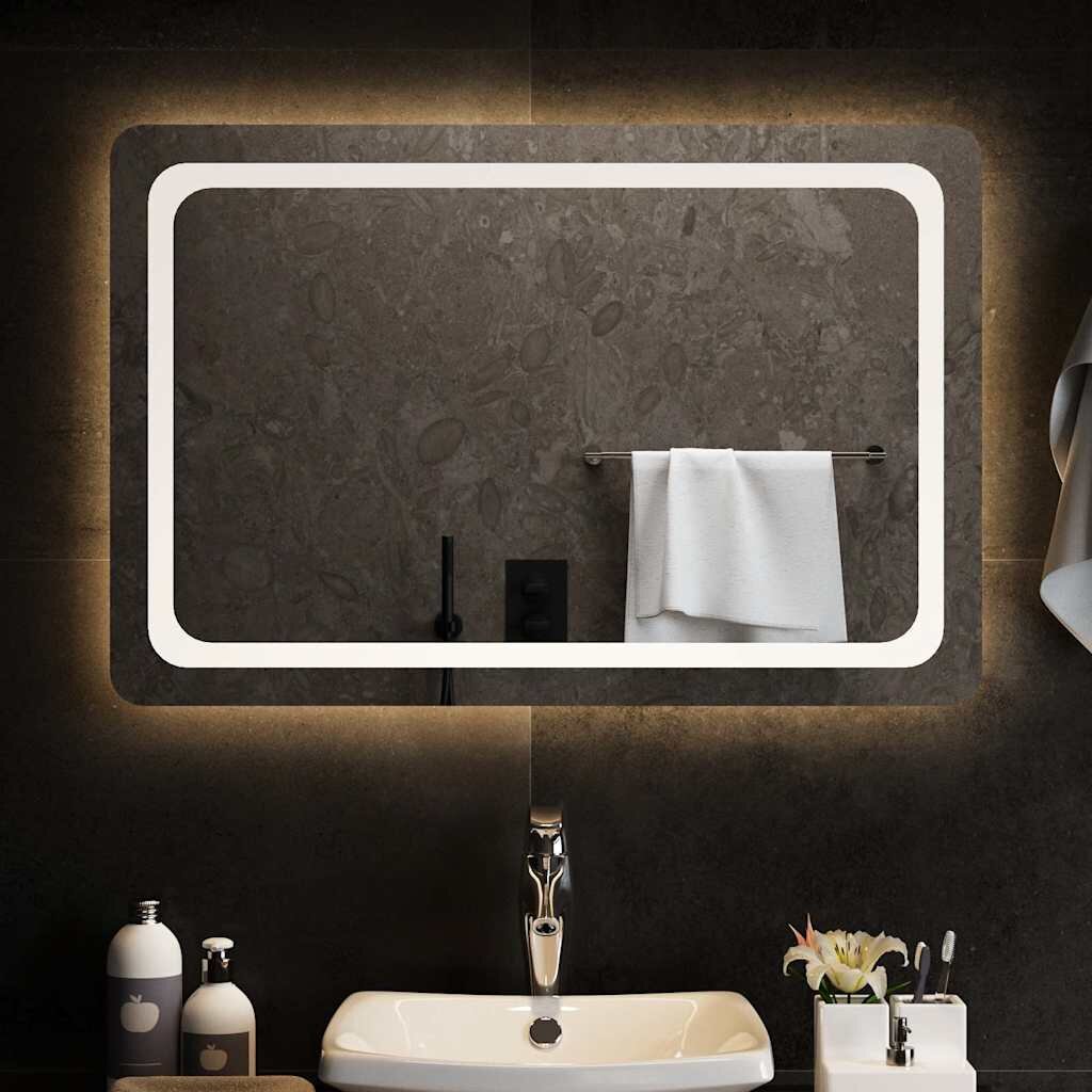 vidaXL LED огледало за баня 90x60 см