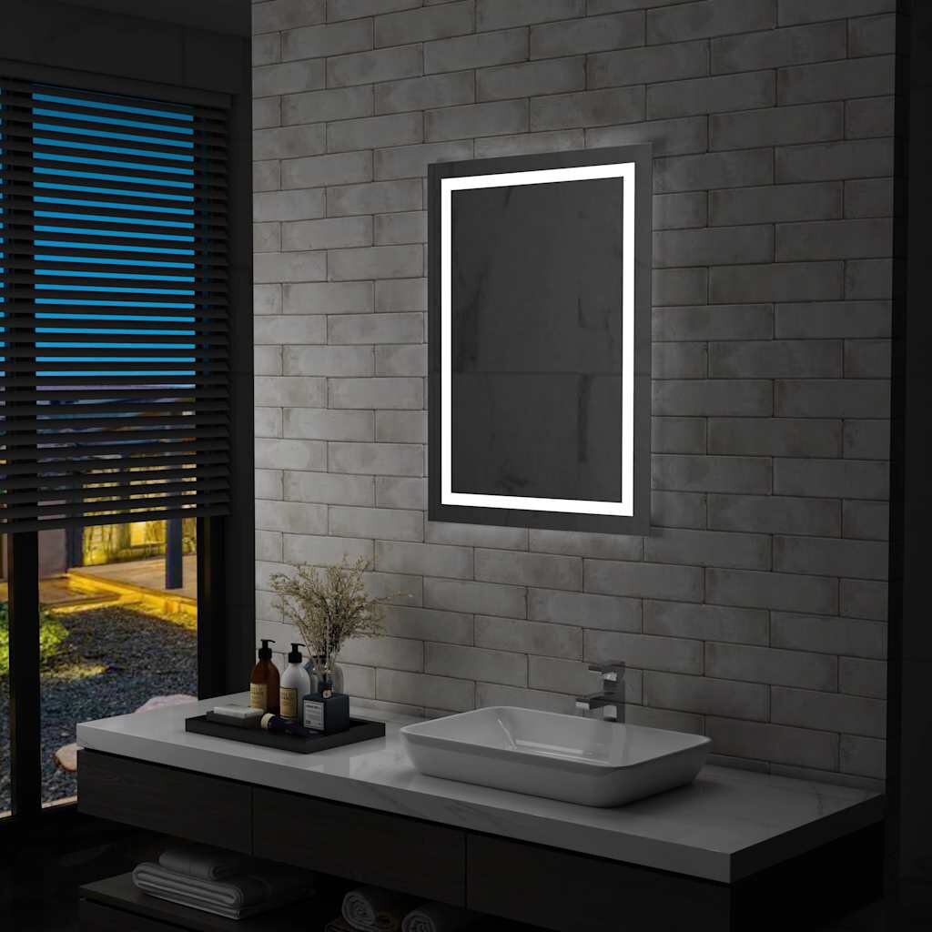 vidaXL LED огледало за баня с тъч сензор 60x80 см