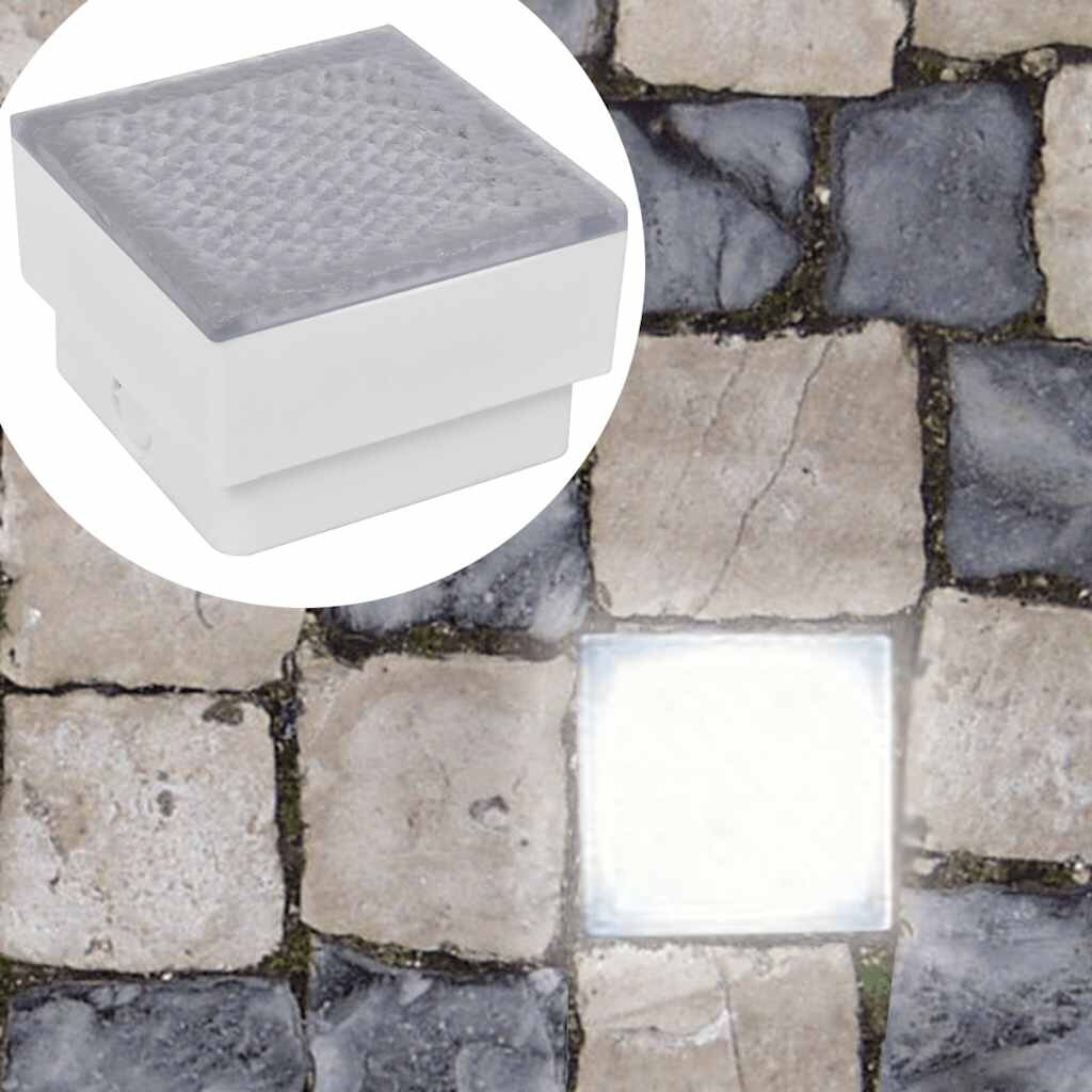 vidaXL LED осветителни тела за вграждане в земя 12 бр 100x100x68 мм