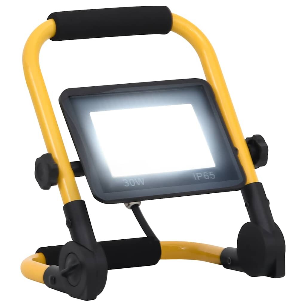 vidaXL LED прожектор с дръжка 30 W студено бяло