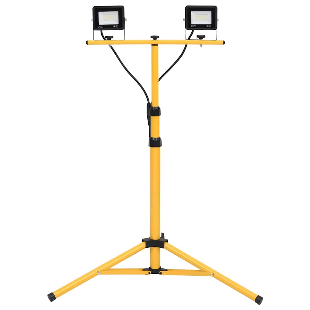 vidaXL LED прожектор със статив 2x20 W студено бяло