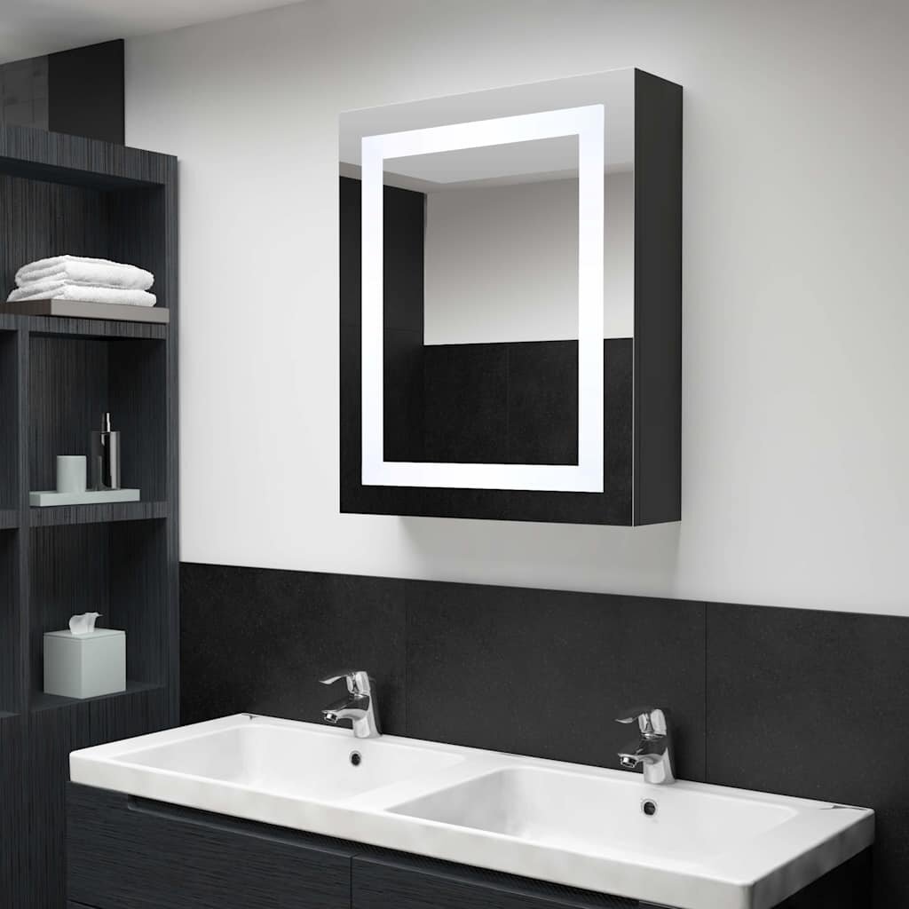 vidaXL LED шкаф с огледало за баня 50x13x70 см