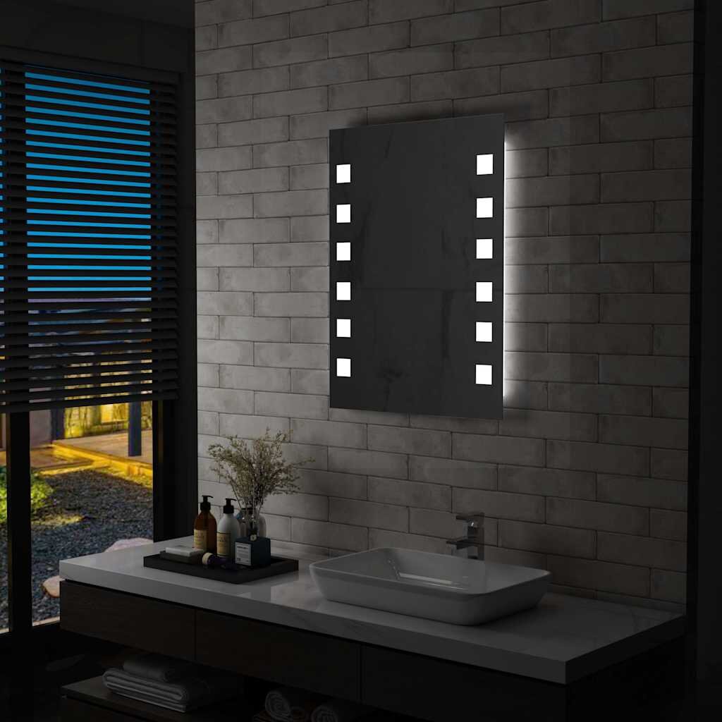 vidaXL LED стенно огледало за баня 60x80 см