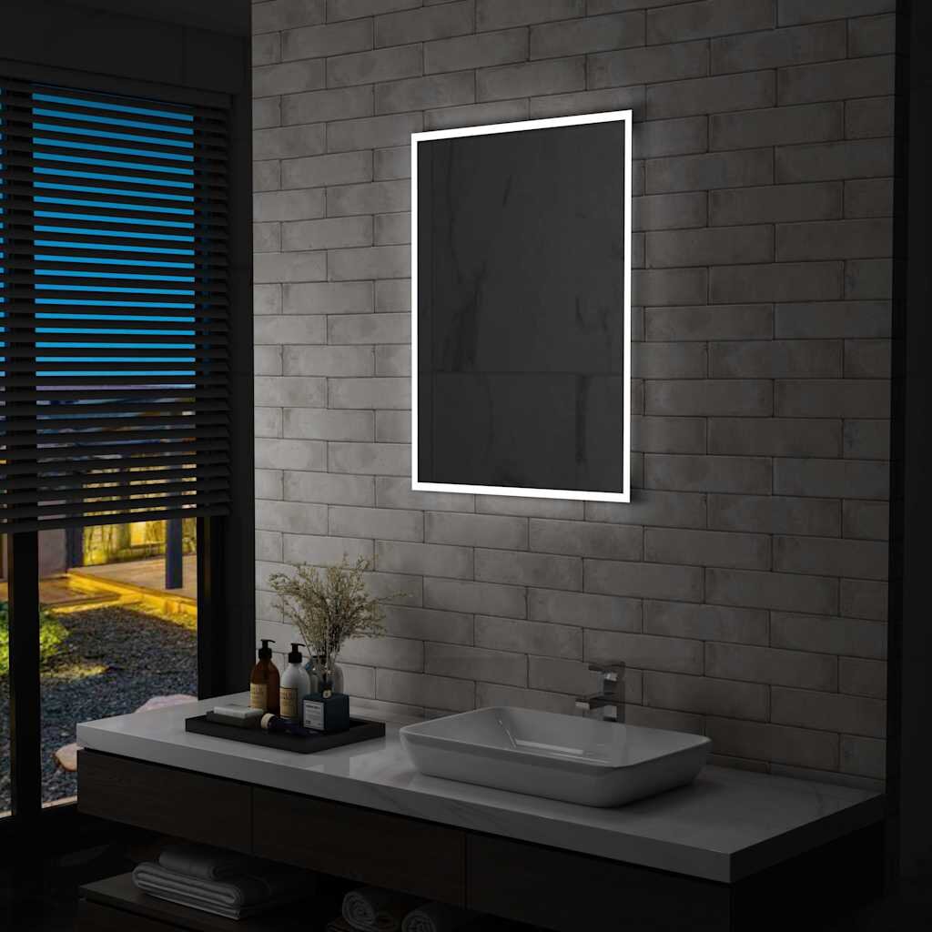 vidaXL LED стенно огледало за баня 60x80 см